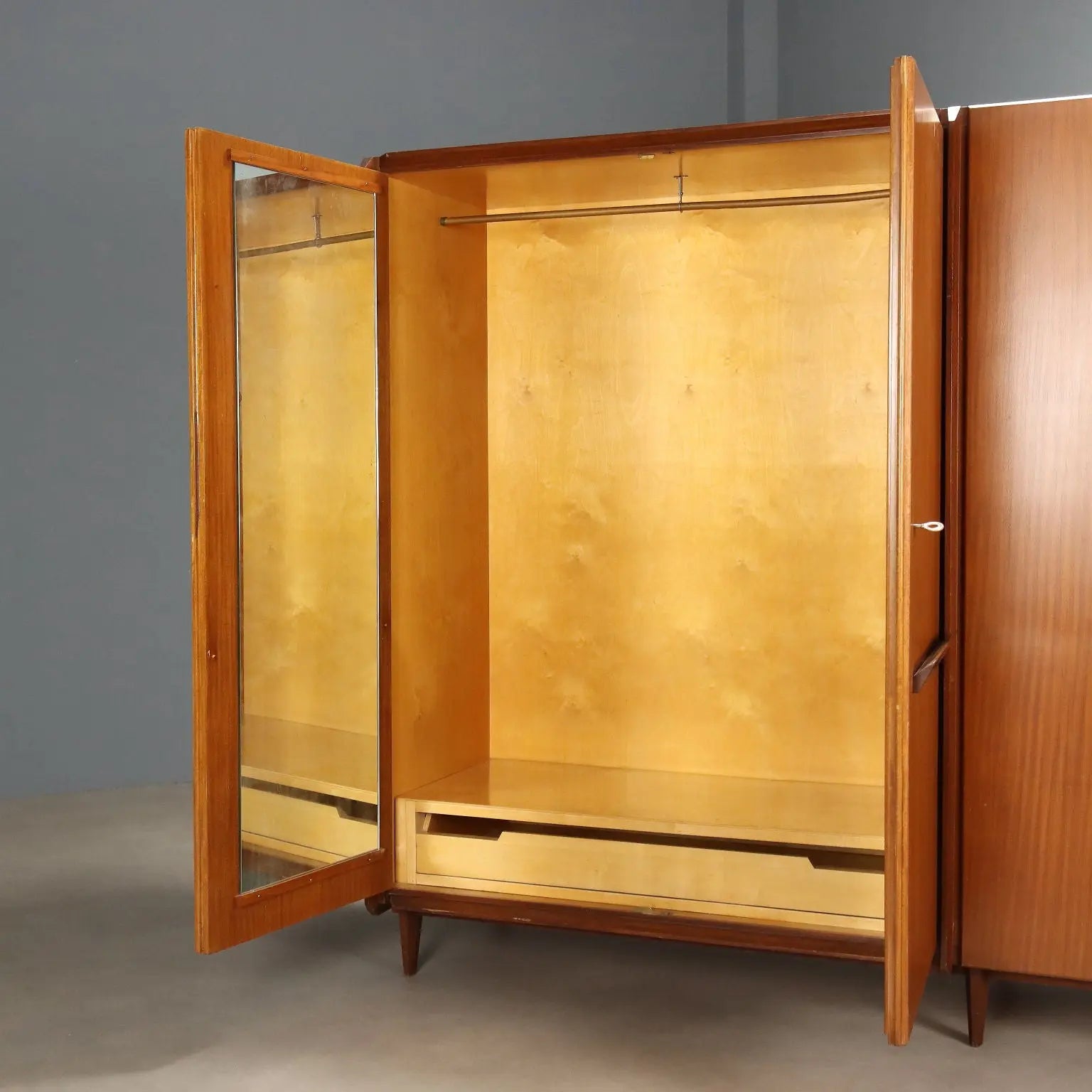Vintage Wardrobe Teak Veneer Laminate Design Italy 1960s | Modernism | Furnitures