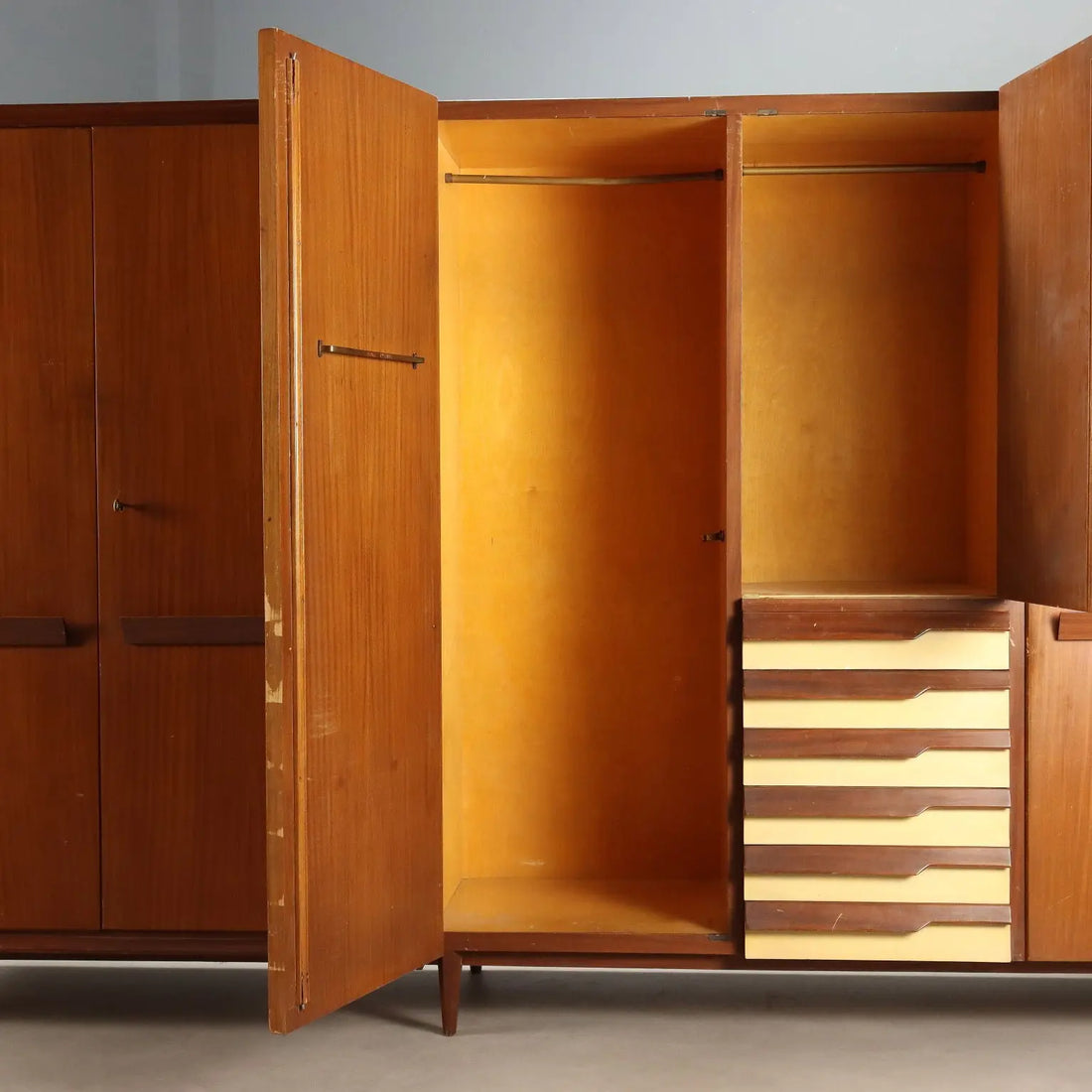 Vintage Wardrobe Teak Veneer Laminate Design Italy 1960s | Modernism | Furnitures