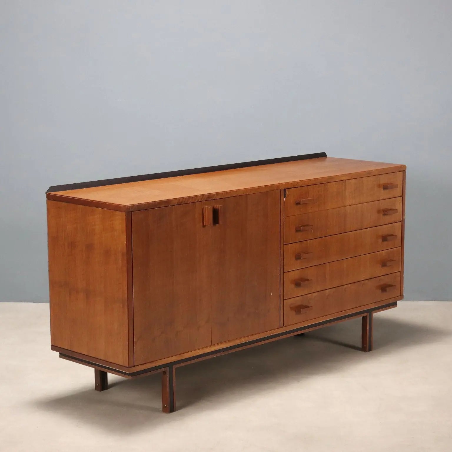 Vintage Sideboard Tanganyka Walnut Metal Design Italy 1960s | Modernism | Furnitures