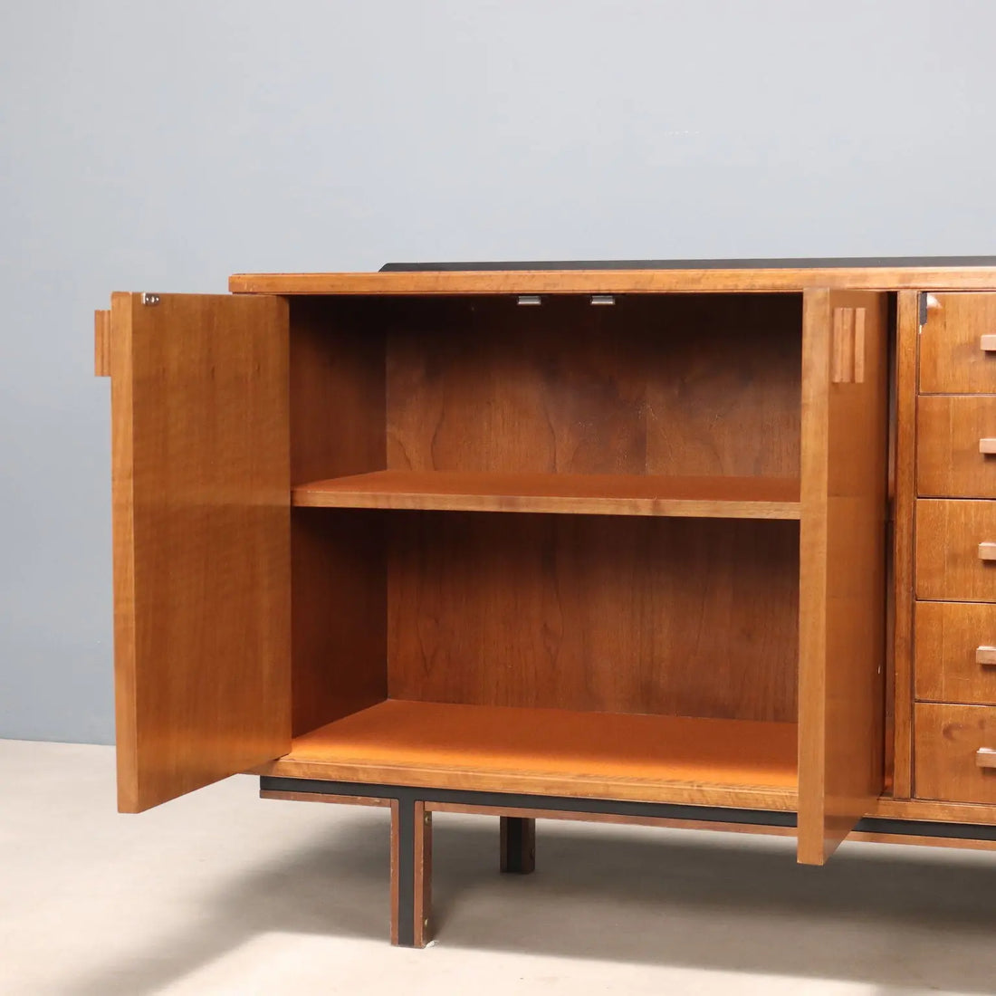 Vintage Sideboard Tanganyka Walnut Metal Design Italy 1960s | Modernism | Furnitures