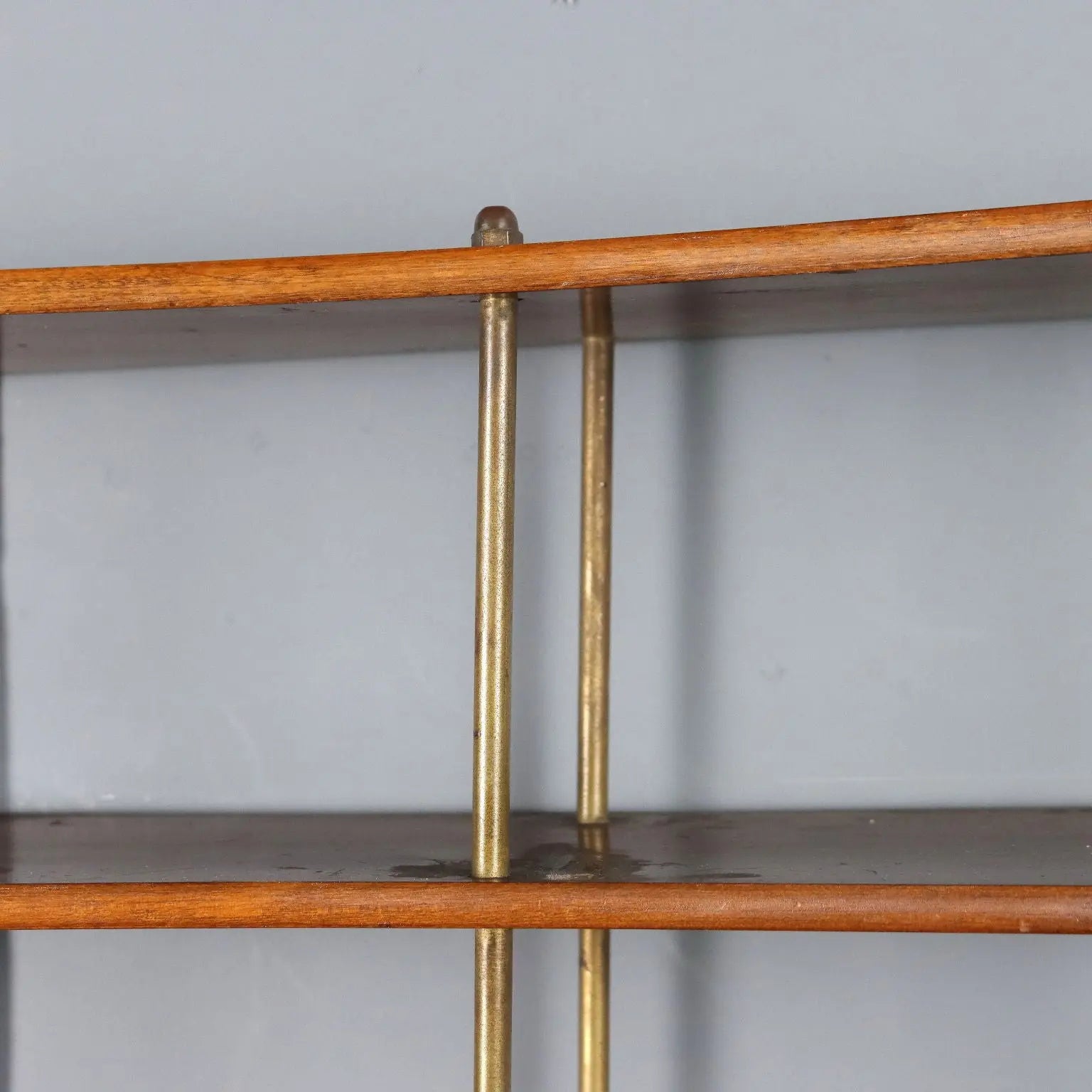 Vintage Shelf Walnut Brass Design Italy 1950s | Modernism | Furnitures