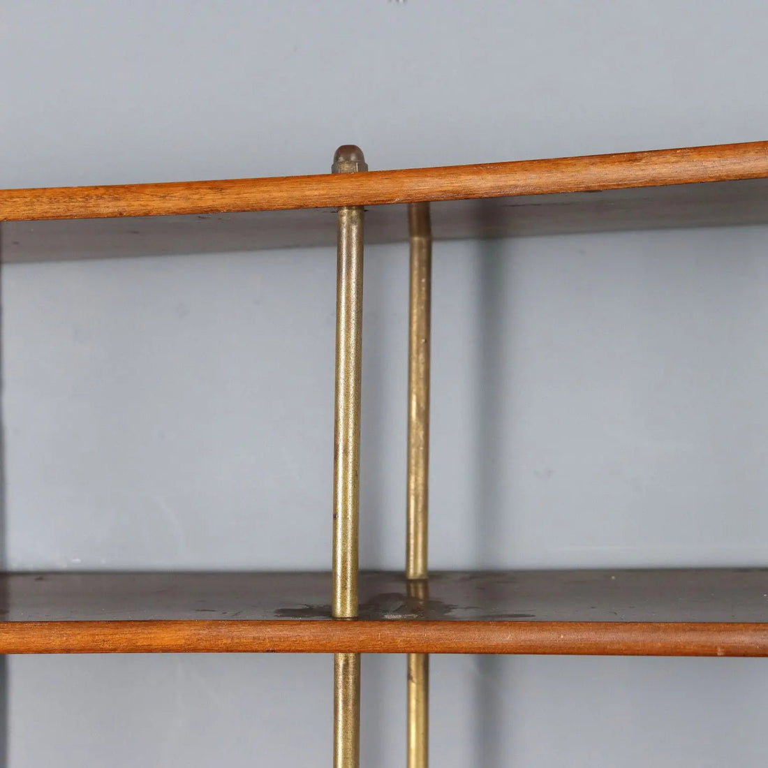 Vintage Shelf Walnut Brass Design Italy 1950s | Modernism | Furnitures