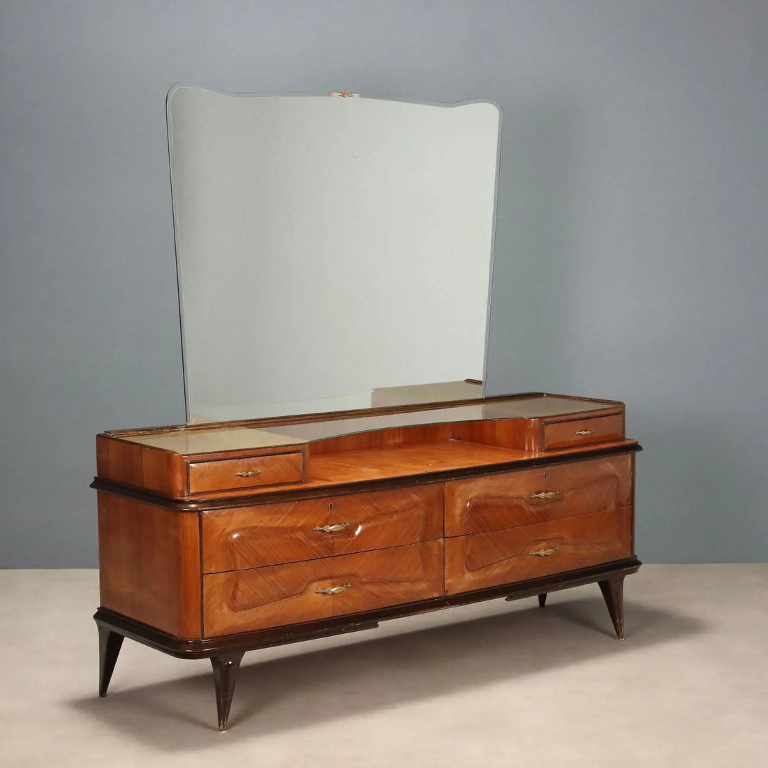Vintage Buffet Cabinet with Mirror Exotic Woods Design 1950s | Modernism | Furnitures