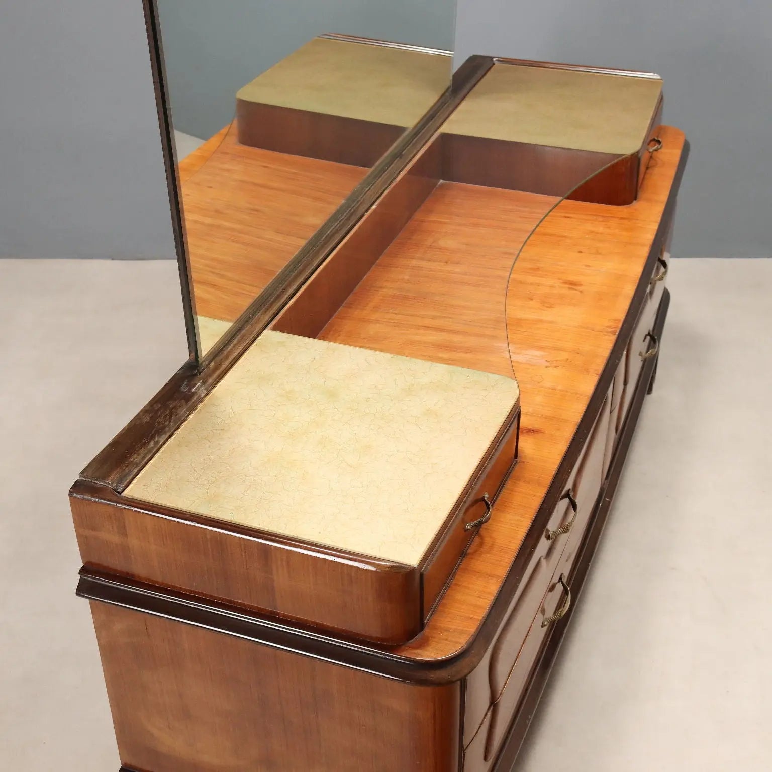 Vintage Buffet Cabinet with Mirror Exotic Woods Design 1950s | Modernism | Furnitures