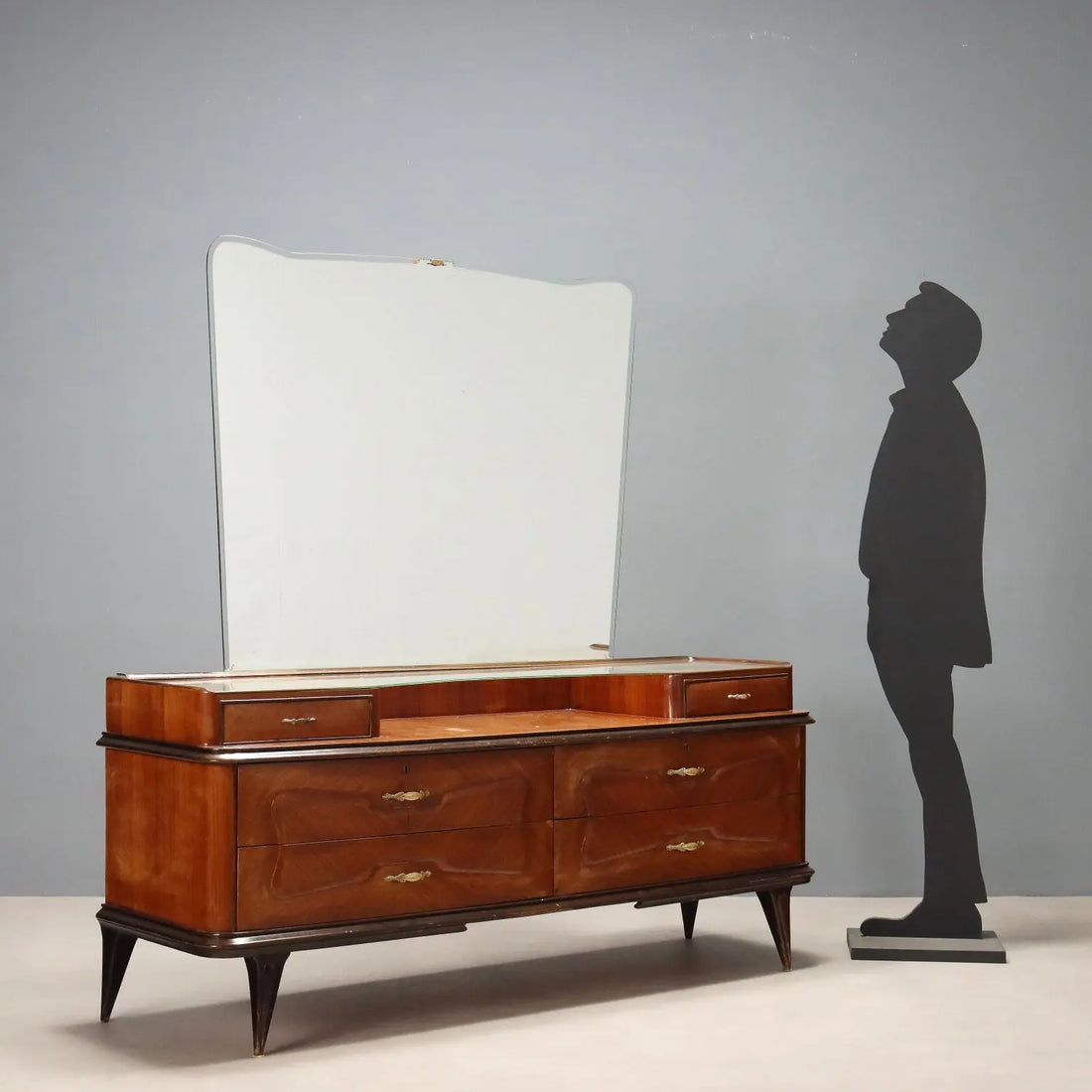 Vintage Buffet Cabinet with Mirror Exotic Woods Design 1950s | Modernism | Furnitures