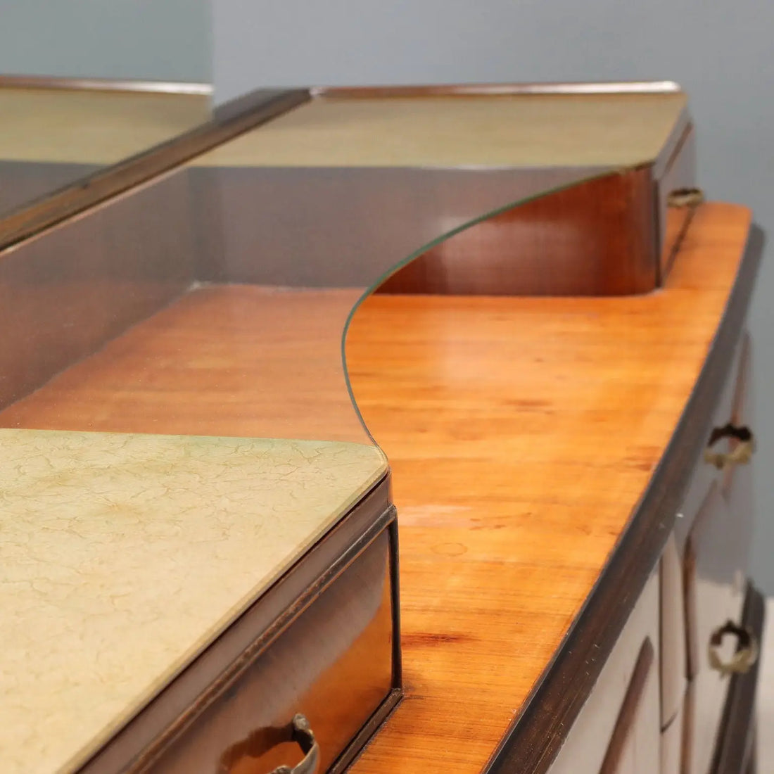 Vintage Buffet Cabinet with Mirror Exotic Woods Design 1950s | Modernism | Furnitures