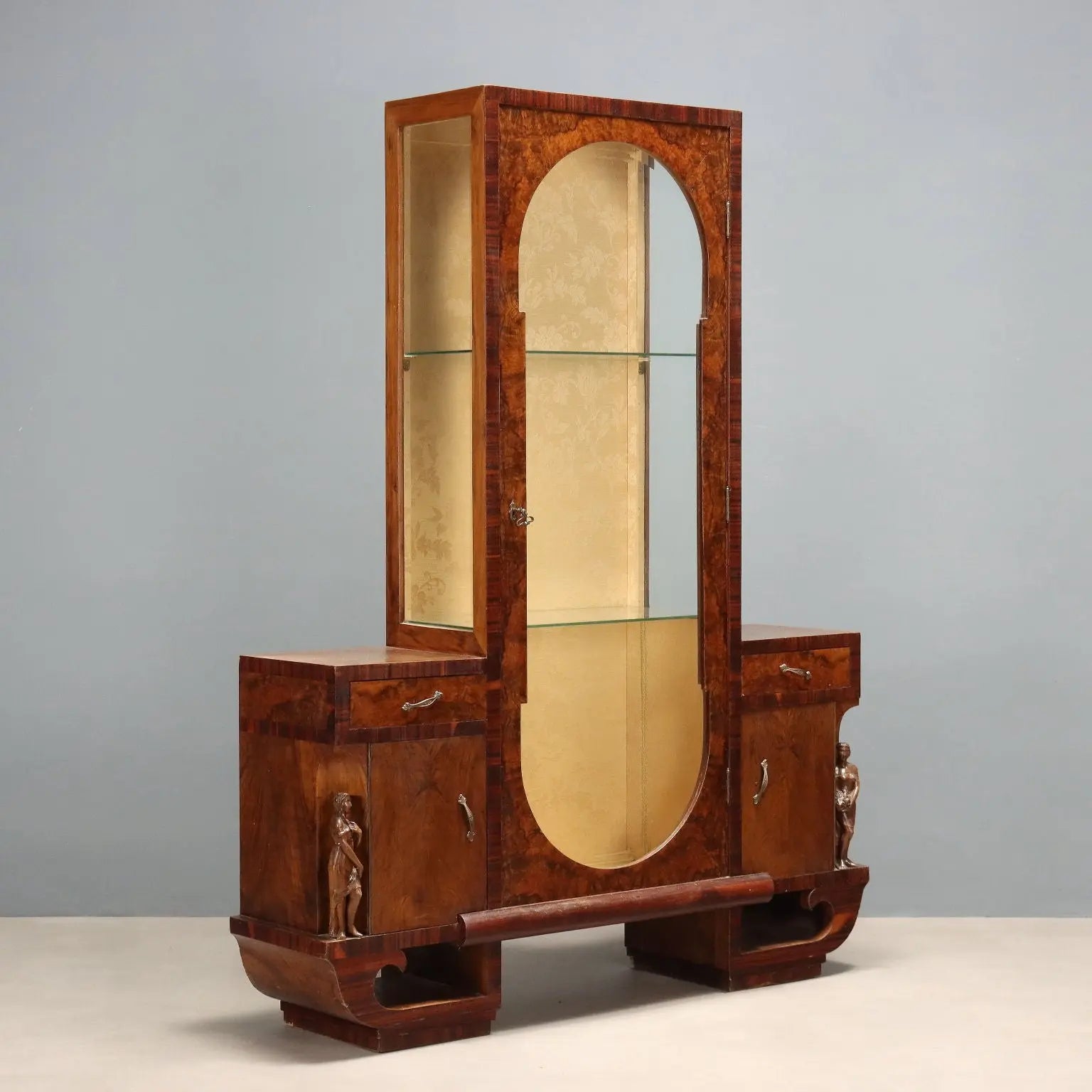 Vintage Dispaly Cabinet Burl Veneer Design Italy 1920s-1930s | Modernism | Furnitures