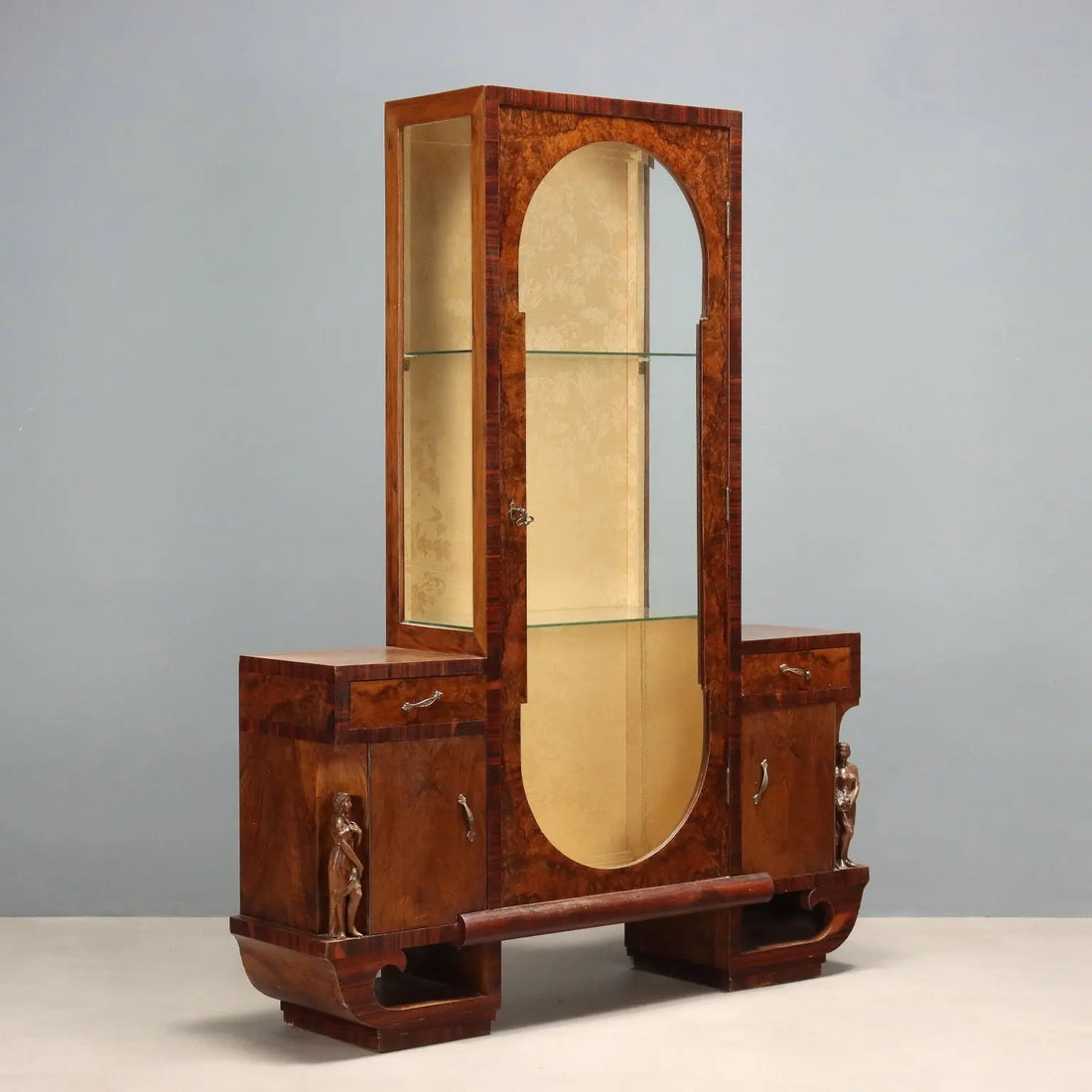Vintage Dispaly Cabinet Burl Veneer Design Italy 1920s-1930s | Modernism | Furnitures