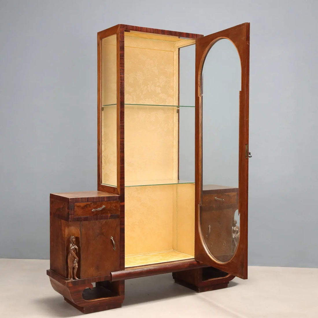 Vintage Dispaly Cabinet Burl Veneer Design Italy 1920s-1930s | Modernism | Furnitures