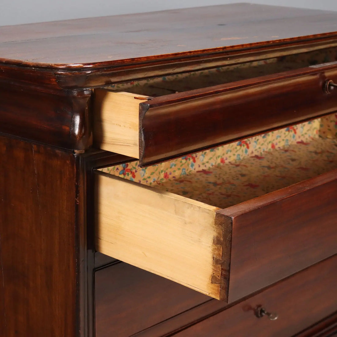 Luigi Filippo Walnut Poplar Chest, 19th Century