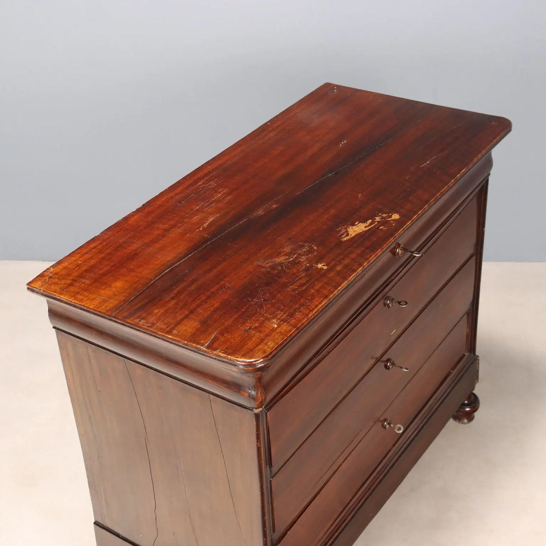 Luigi Filippo Walnut Poplar Chest, 19th Century