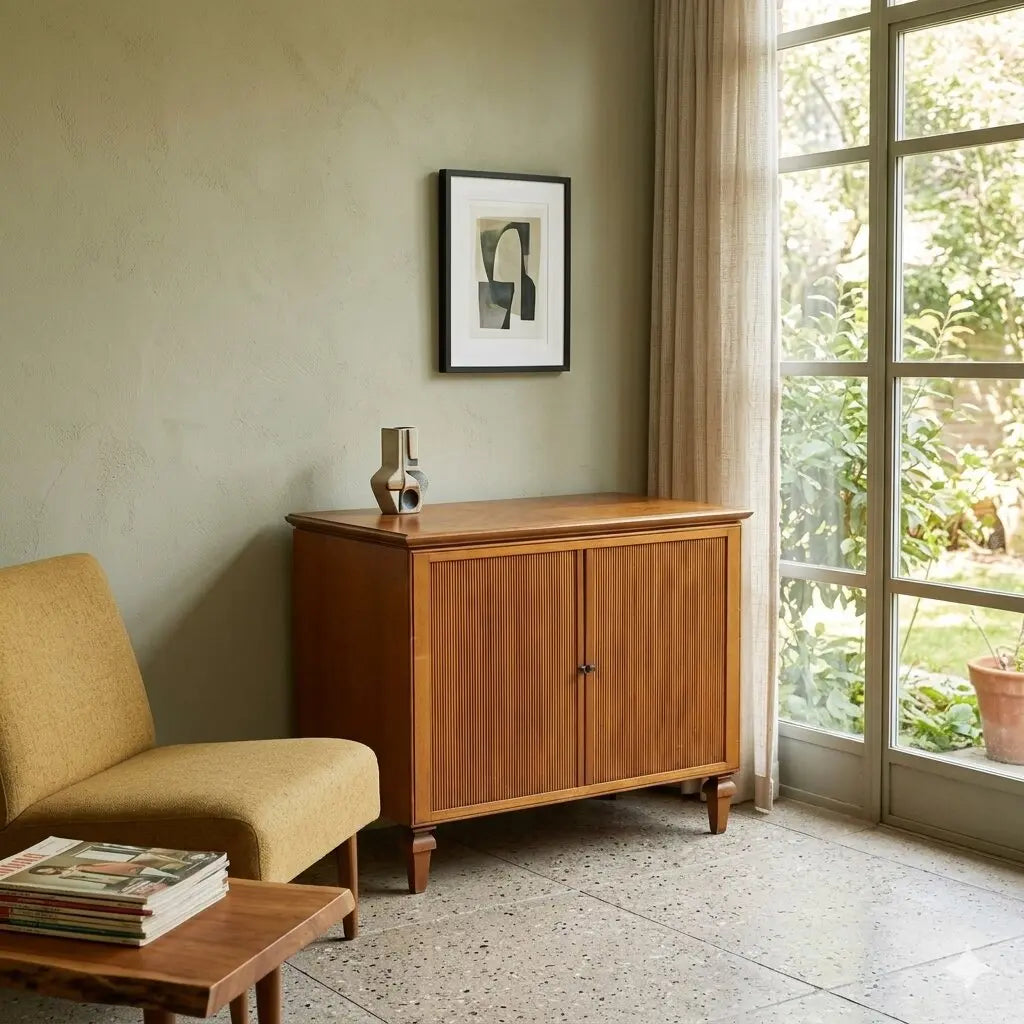 Small Vintage Cupboard Teak Veneer Design Italy 1950s-1960s | Modernism | Furnitures