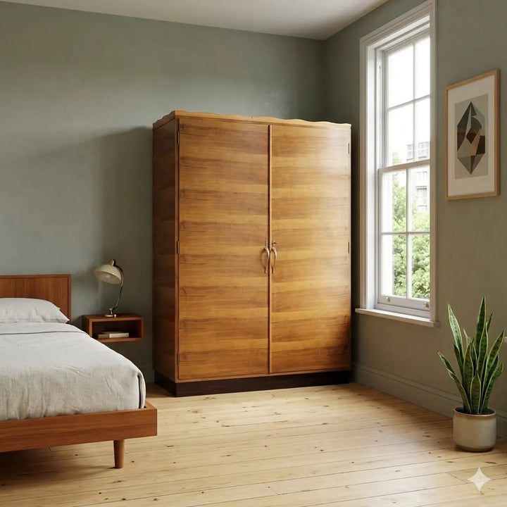 Vintage Wardrobe Walnut Veneer Wood Design Italy 1940s | Modernism | Furnitures