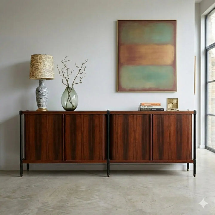 Vintage Cupboard Exotic Wood Veneer Design Italy 1960s | Modernism | Furnitures