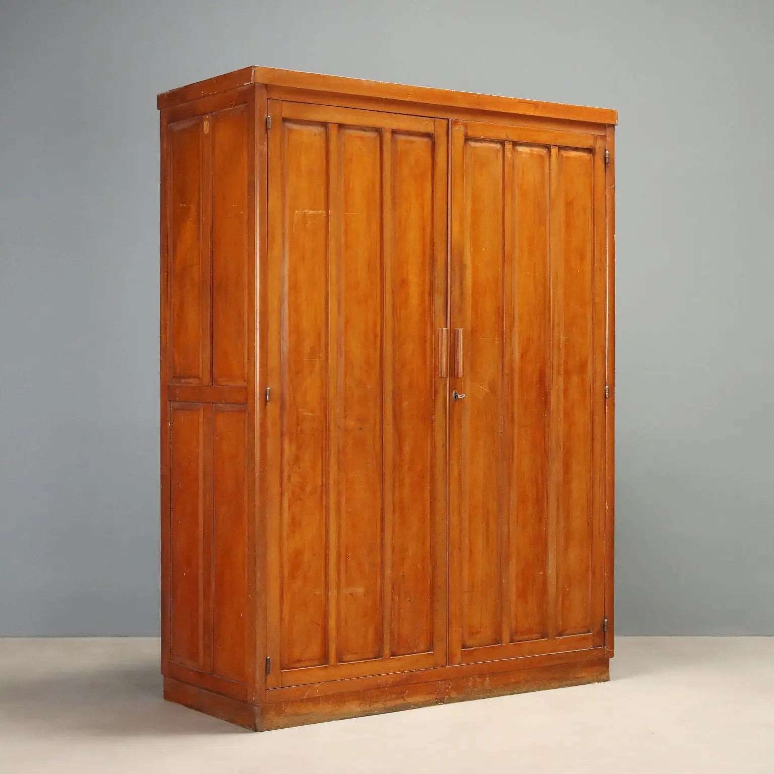 Vintage Wardrobe Gorgone Naples Cherry Veneer Italy 1940s