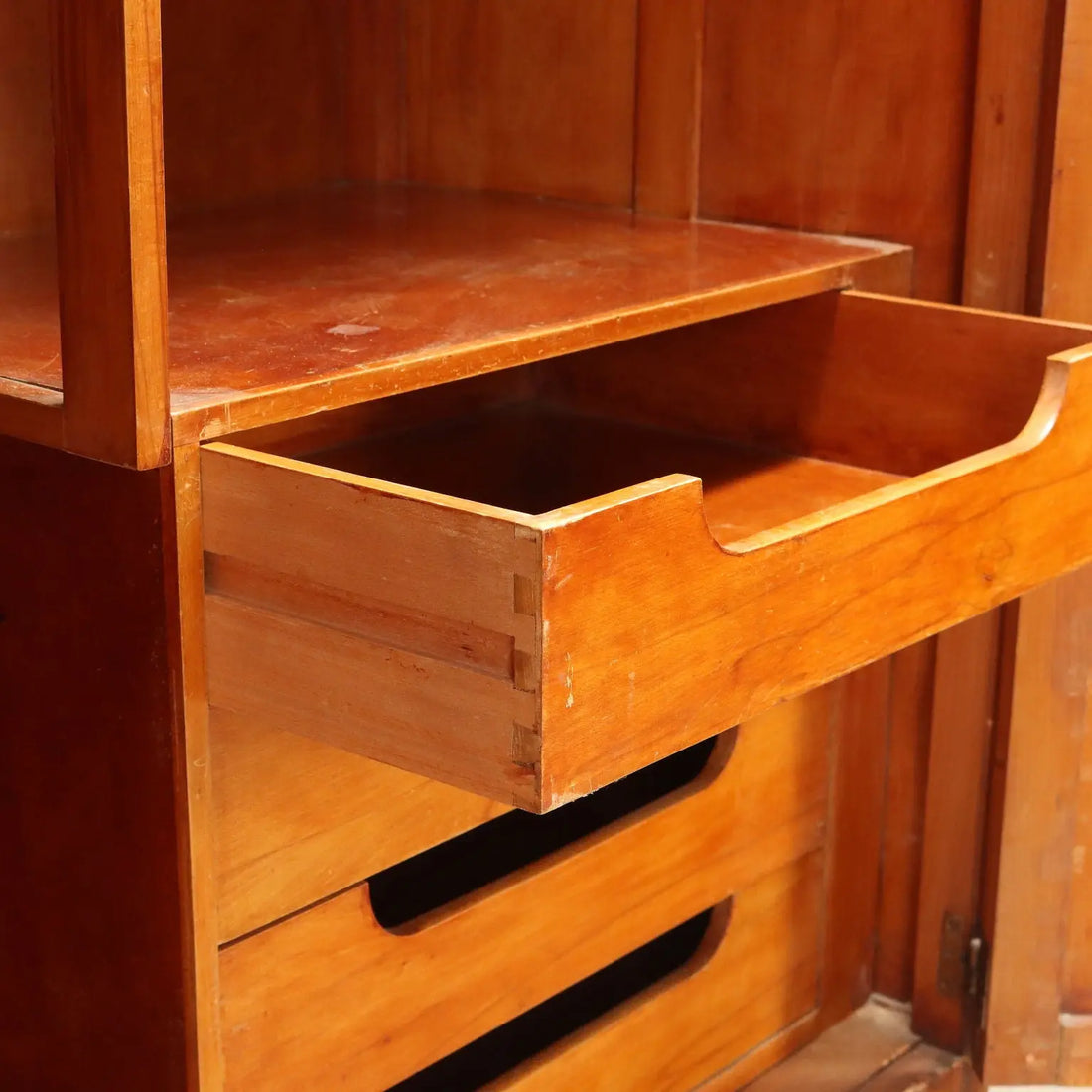 Vintage Wardrobe Gorgone Naples Cherry Veneer Italy 1940s