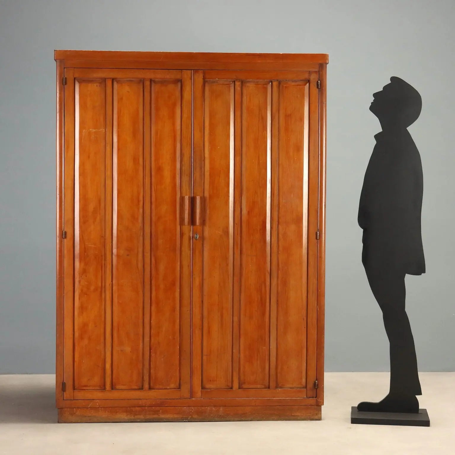 Vintage Wardrobe Gorgone Naples Cherry Veneer Italy 1940s