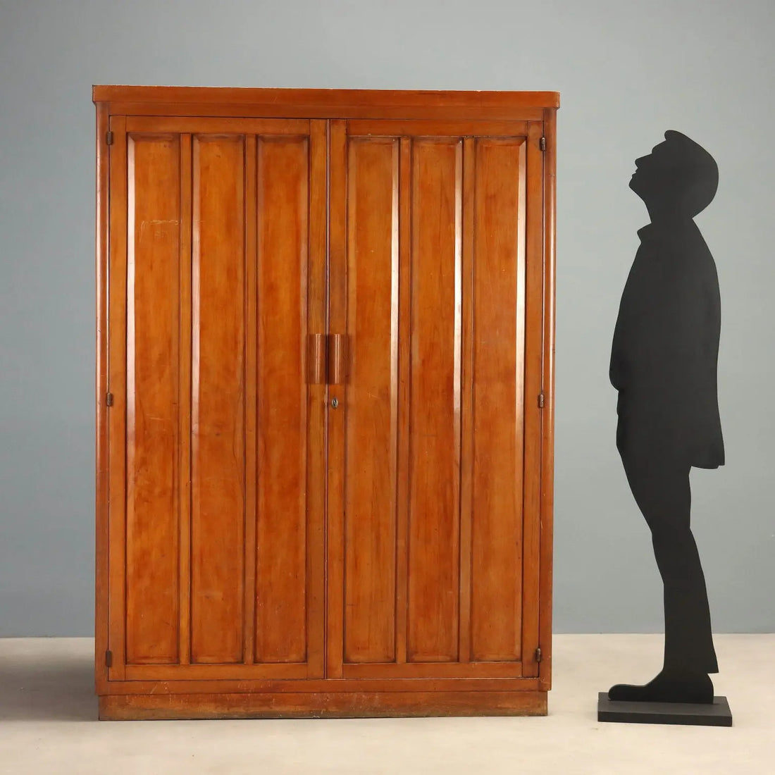Vintage Wardrobe Gorgone Naples Cherry Veneer Italy 1940s