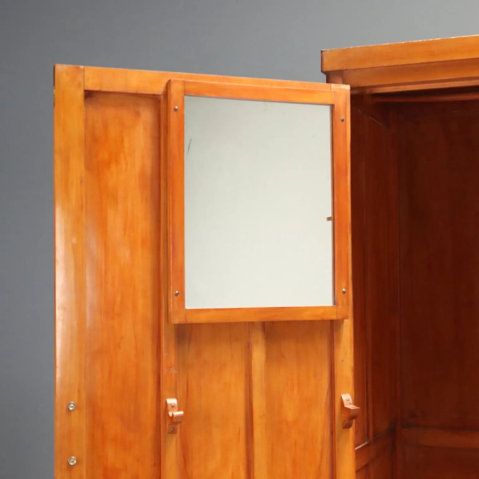 Vintage Wardrobe Gorgone Naples Cherry Veneer Italy 1940s