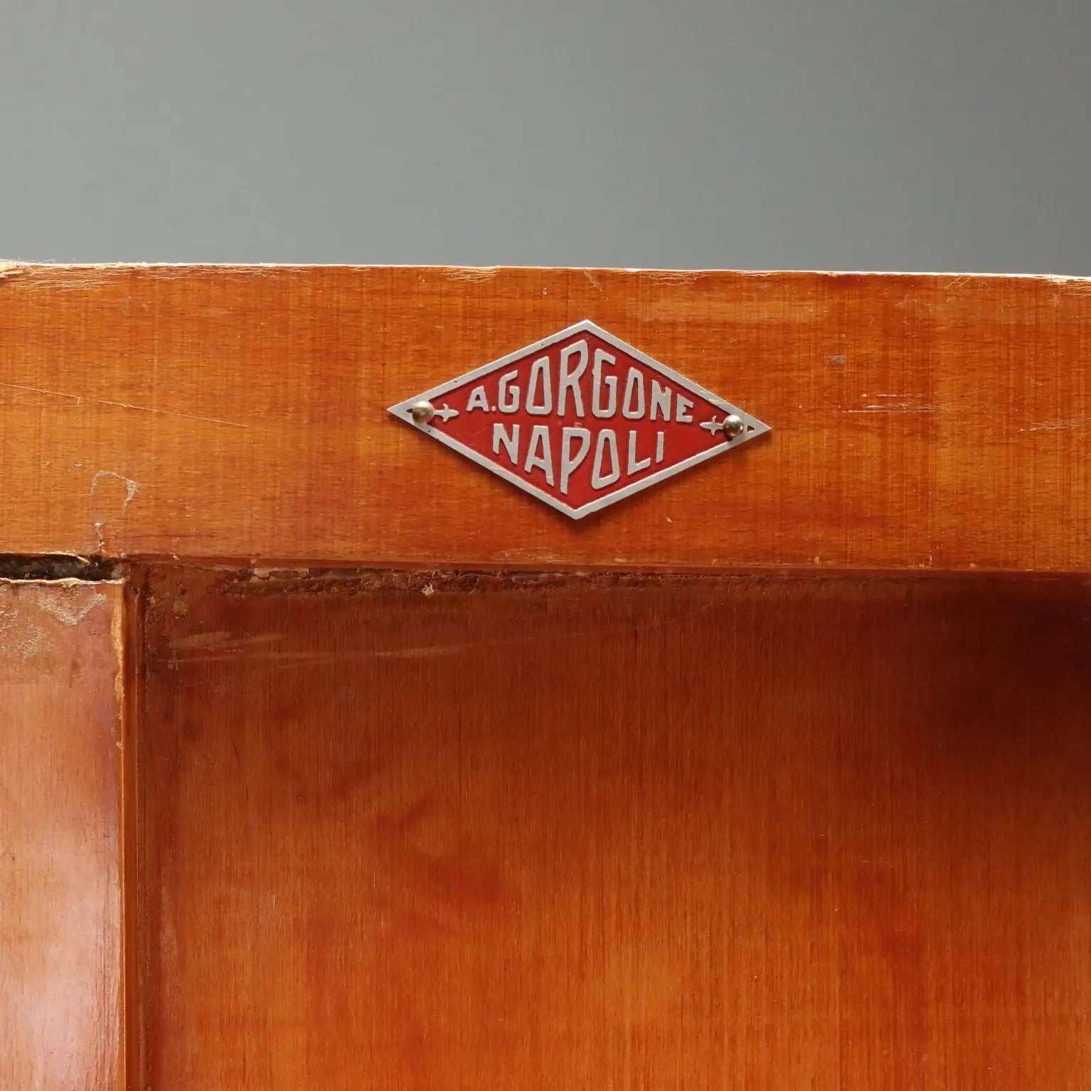 Vintage Wardrobe Gorgone Naples Cherry Veneer Italy 1940s