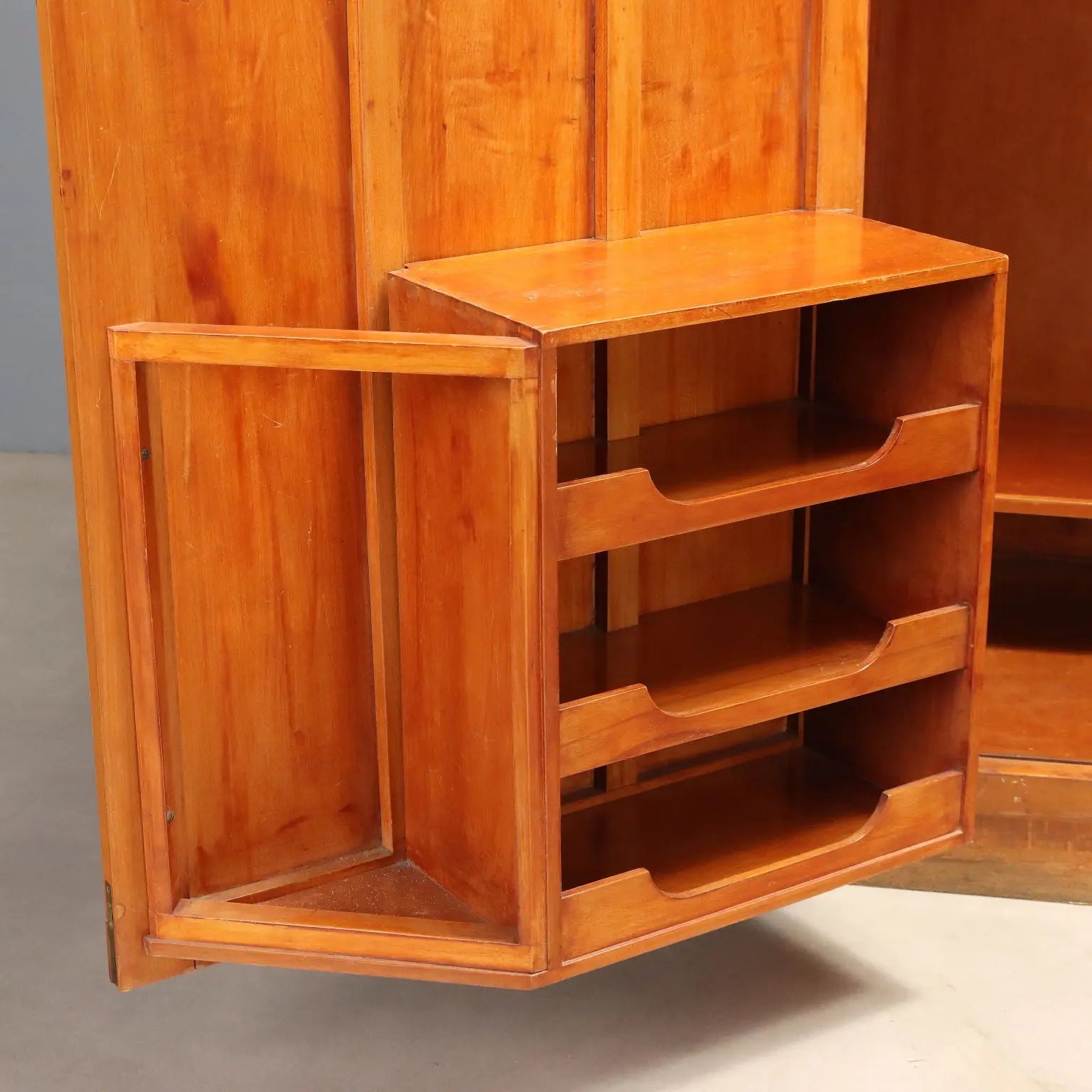 Vintage Wardrobe Gorgone Naples Cherry Veneer Italy 1940s