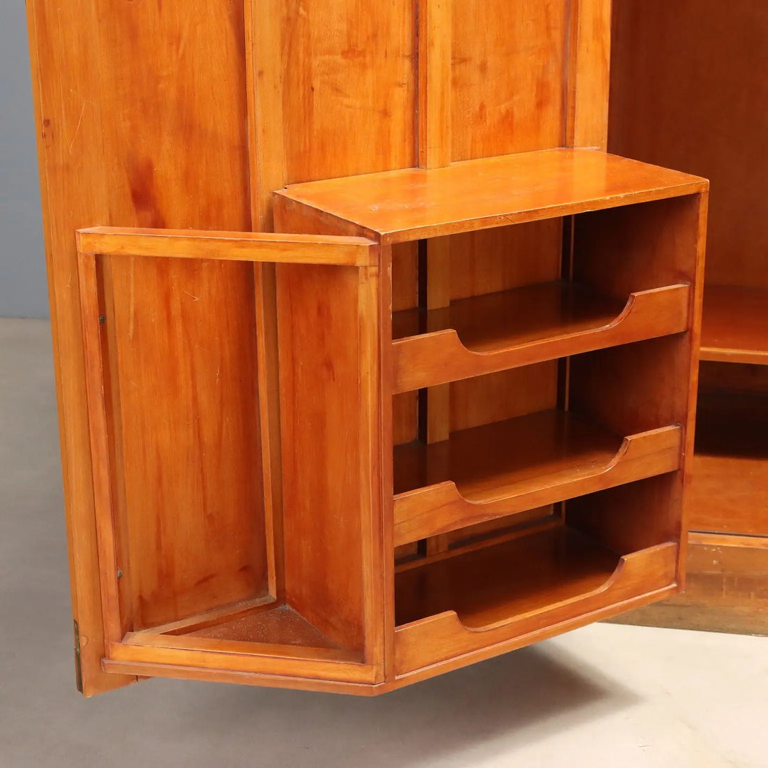 Vintage Wardrobe Gorgone Naples Cherry Veneer Italy 1940s
