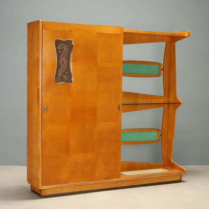 1950s Entryway Cabinet with Glass Console
