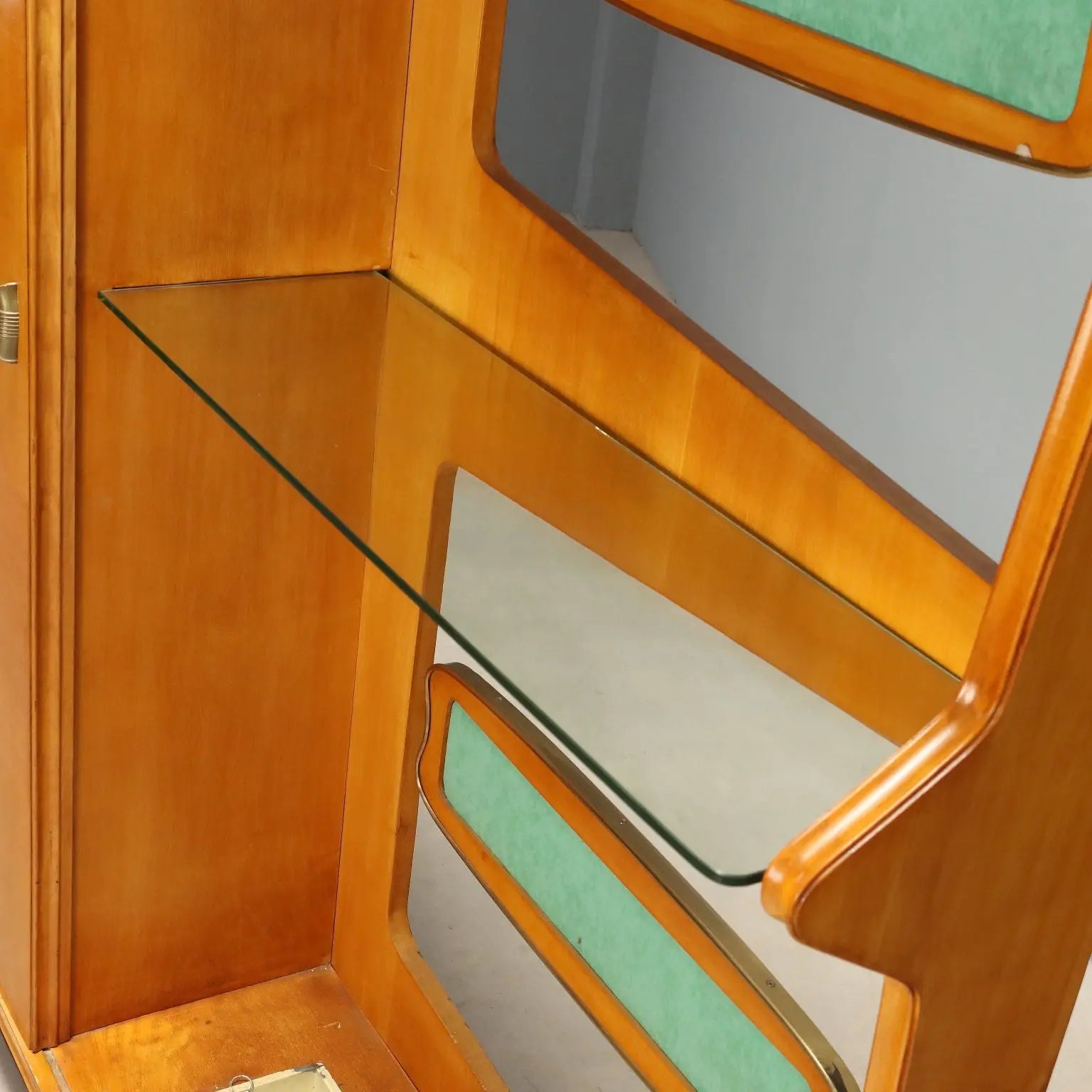 1950s Entryway Cabinet with Glass Console