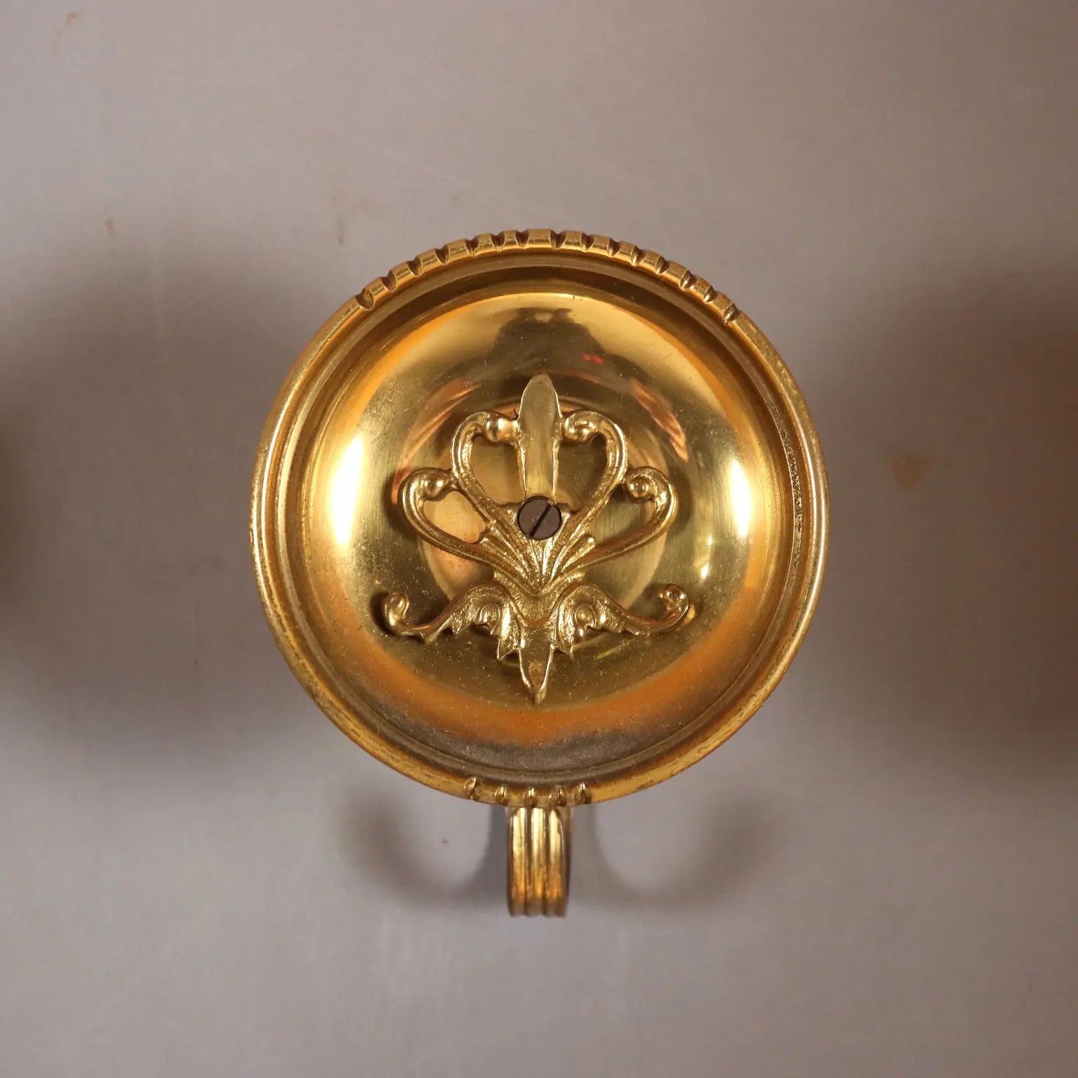Vintage Entrance Furnishing Beech Brass Design Italy 1950s-1960s