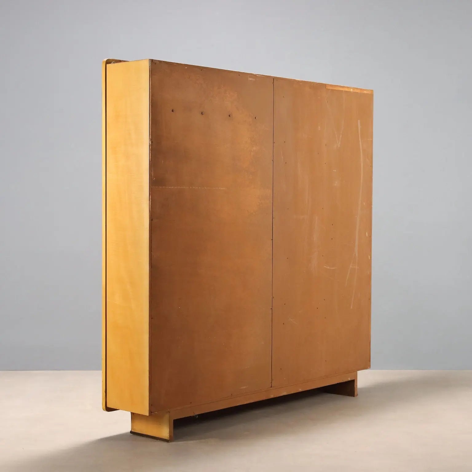 Vintage Entrance Furnishing Beech Brass Design Italy 1950s-1960s