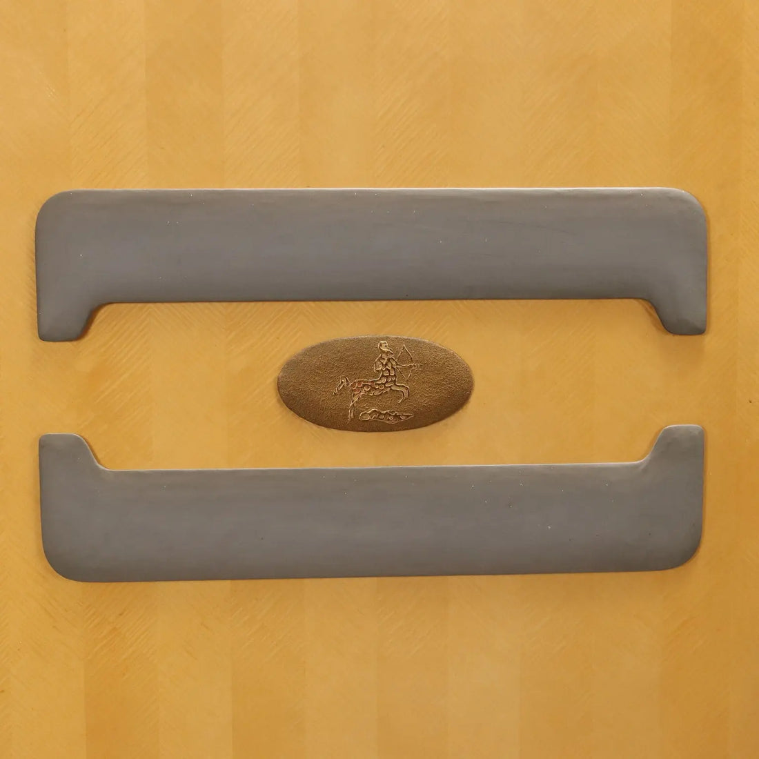 Vintage Entrance Furnishing Beech Brass Design Italy 1950s-1960s