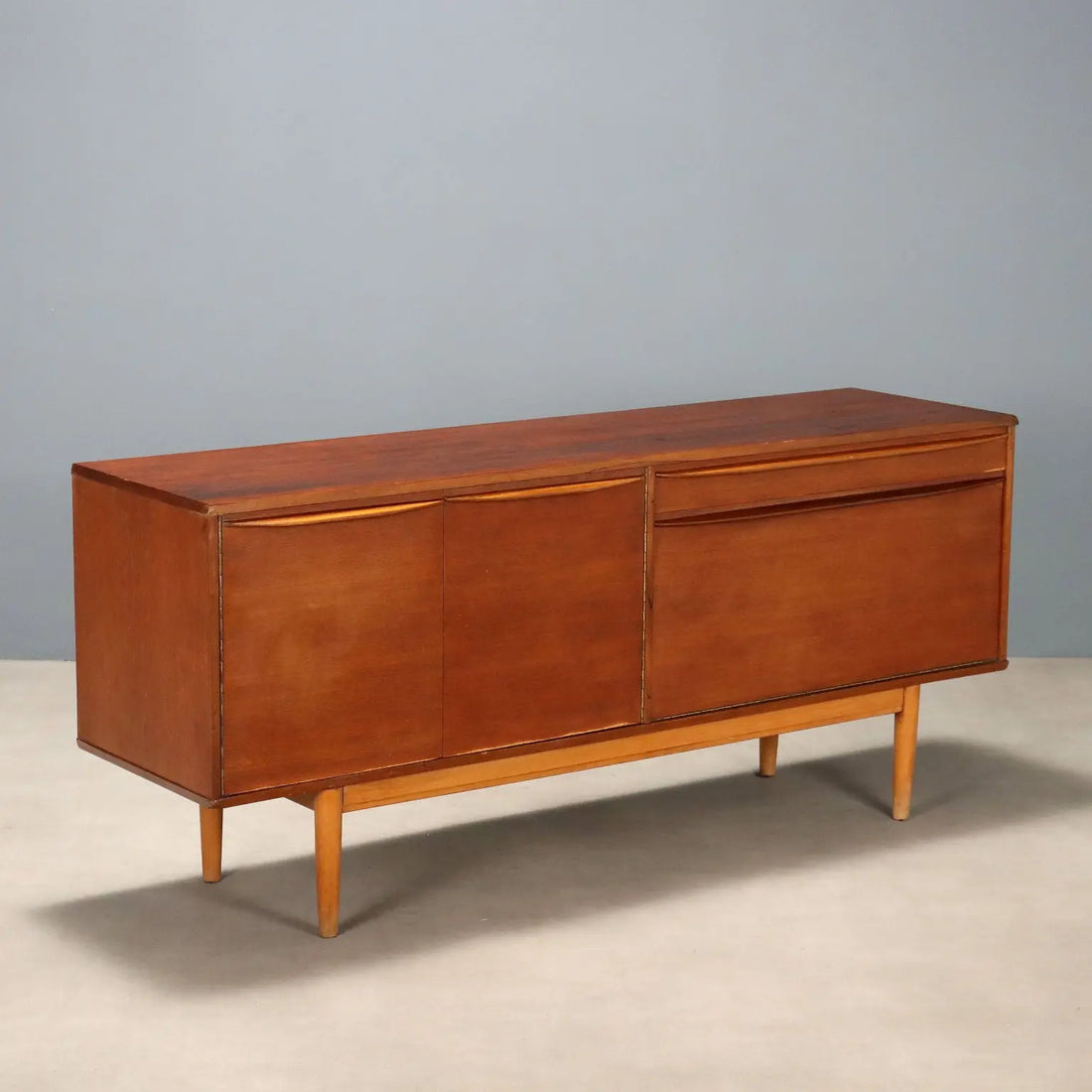 Vintage Sideboard Teak Veneer Design Northern Europe 1960s