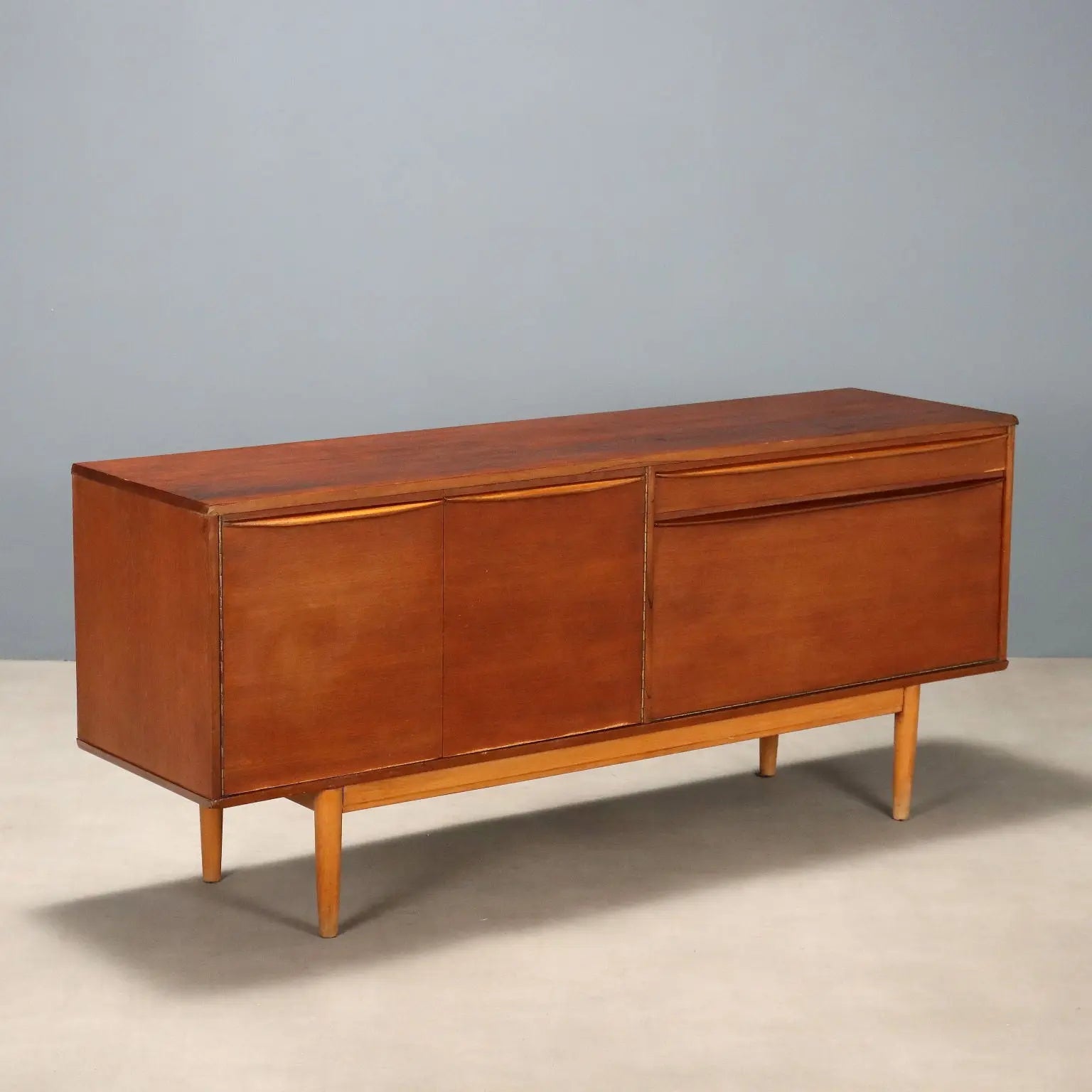 Vintage Sideboard Teak Veneer Design Northern Europe 1960s