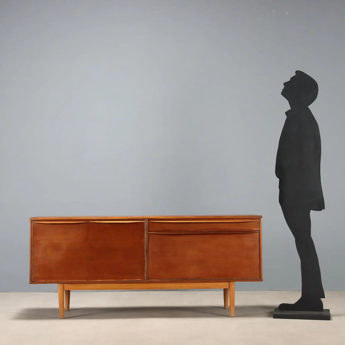 Vintage Sideboard Teak Veneer Design Northern Europe 1960s