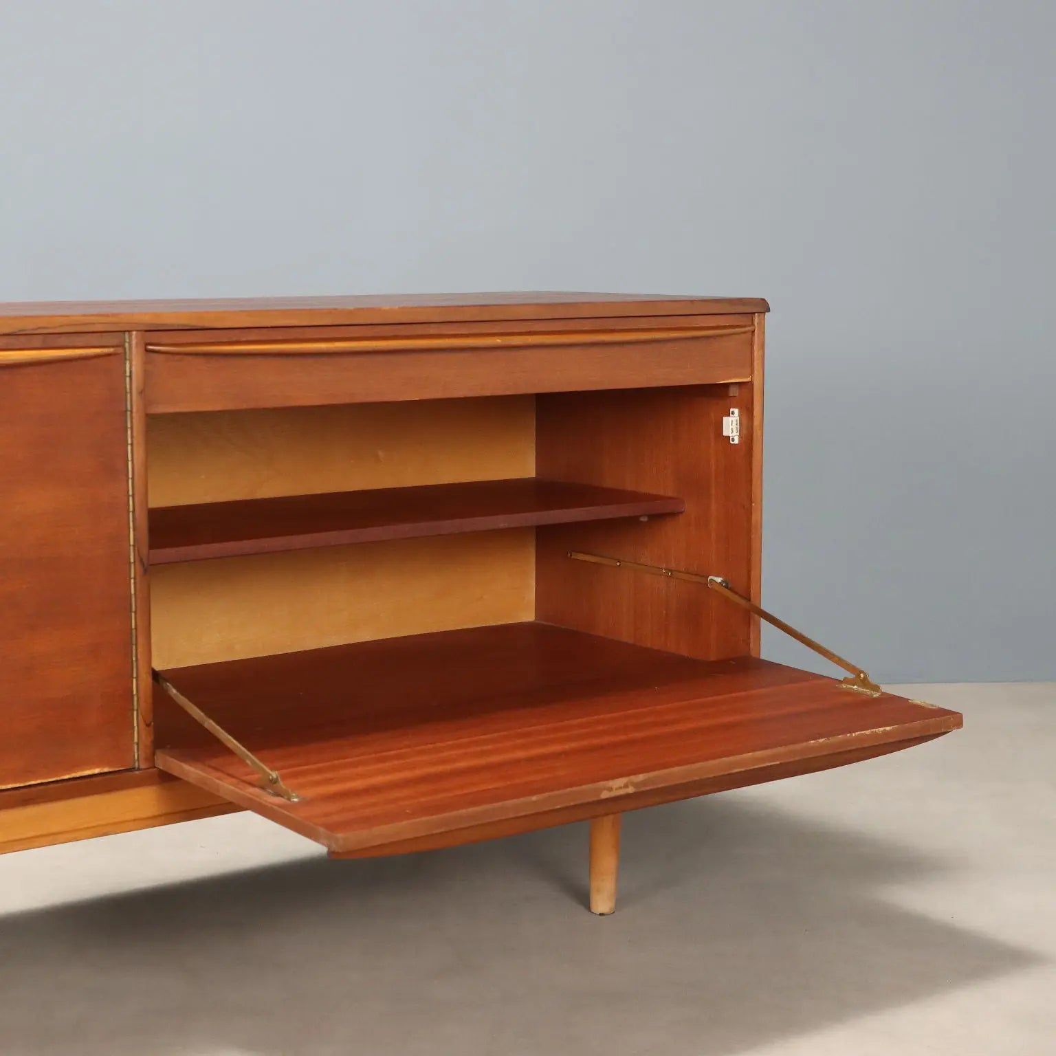 Vintage Sideboard Teak Veneer Design Northern Europe 1960s