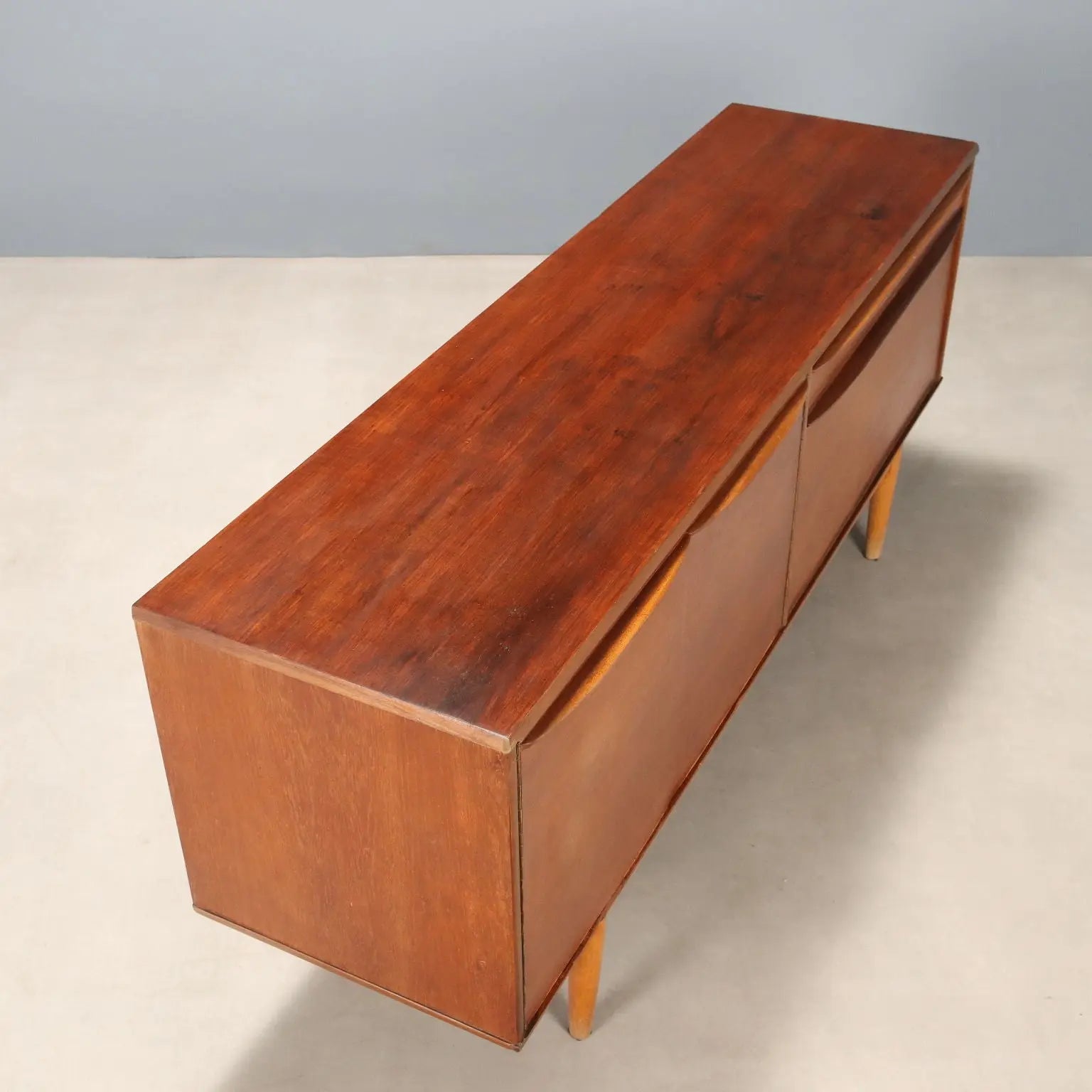 Vintage Sideboard Teak Veneer Design Northern Europe 1960s