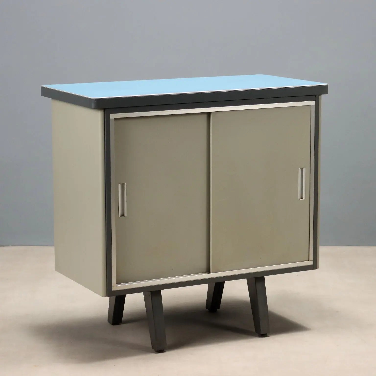 Vintage Cabinet Lacquered Metal Design Italy 1960s