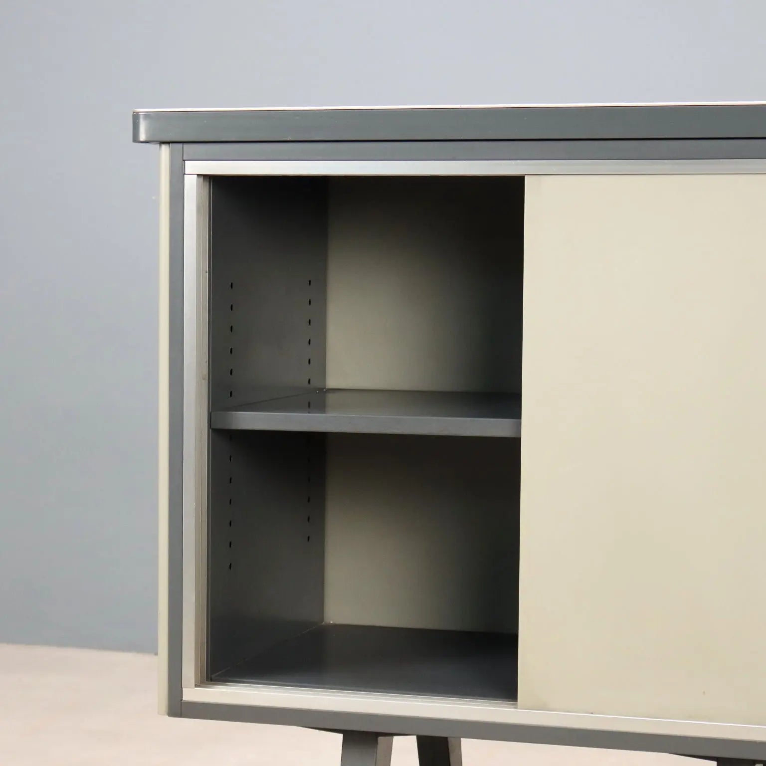 Vintage Cabinet Lacquered Metal Design Italy 1960s