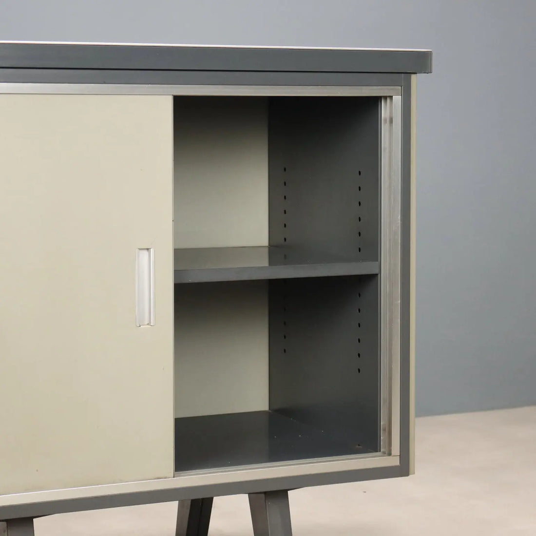 Vintage Cabinet Lacquered Metal Design Italy 1960s