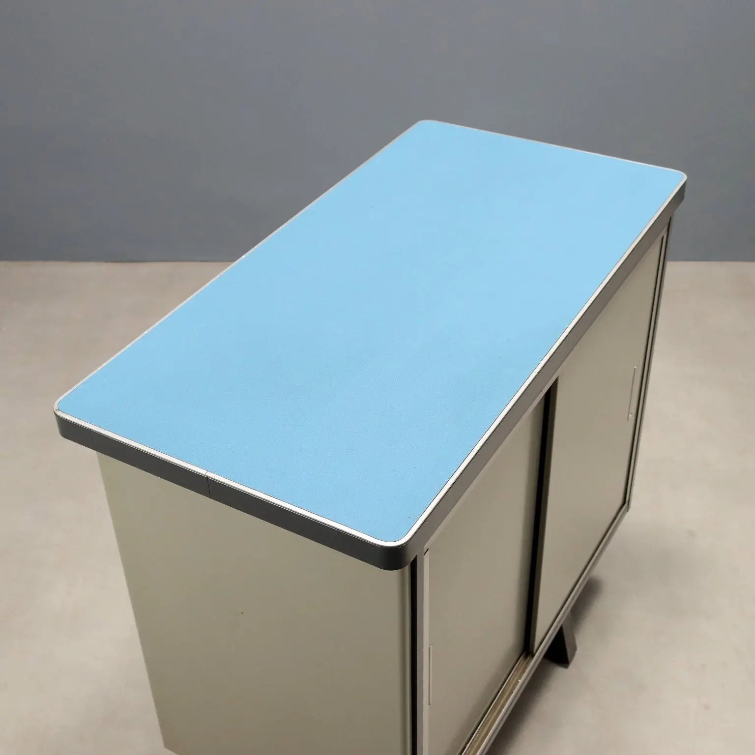 Vintage Cabinet Lacquered Metal Design Italy 1960s