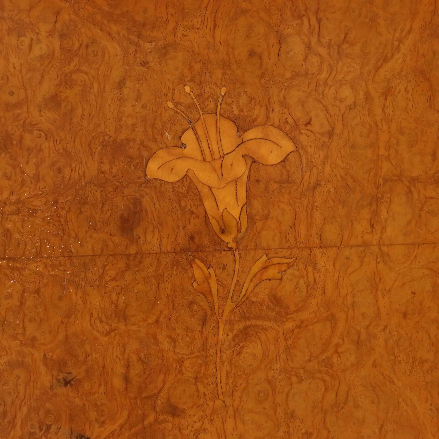 Vintage Cupboard Walnut Veneer Burl Design Italy 1950s
