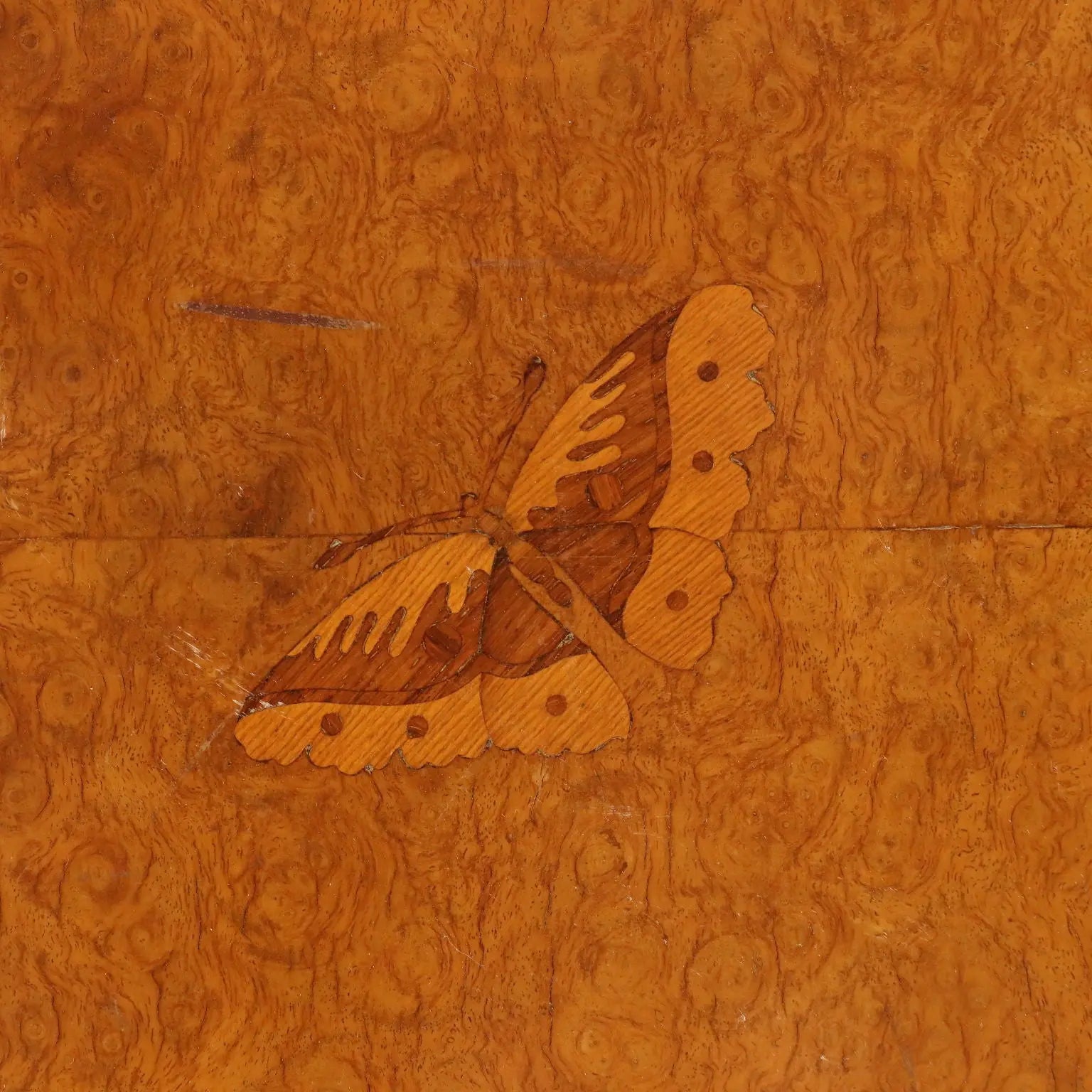 Vintage Cupboard Walnut Veneer Burl Design Italy 1950s
