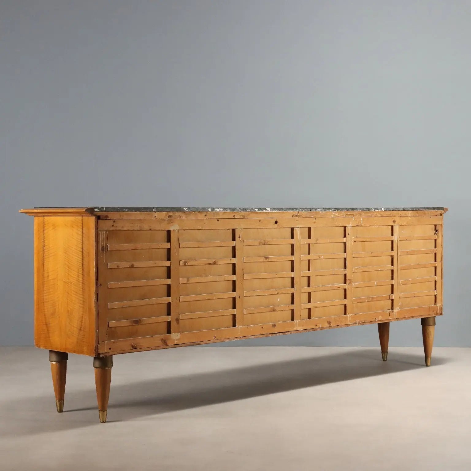 Vintage Buffet Cabinet Walnut Veneer and Burl Design 1950s