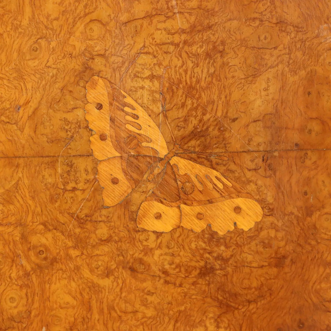 Vintage Buffet Cabinet Walnut Veneer and Burl Design 1950s