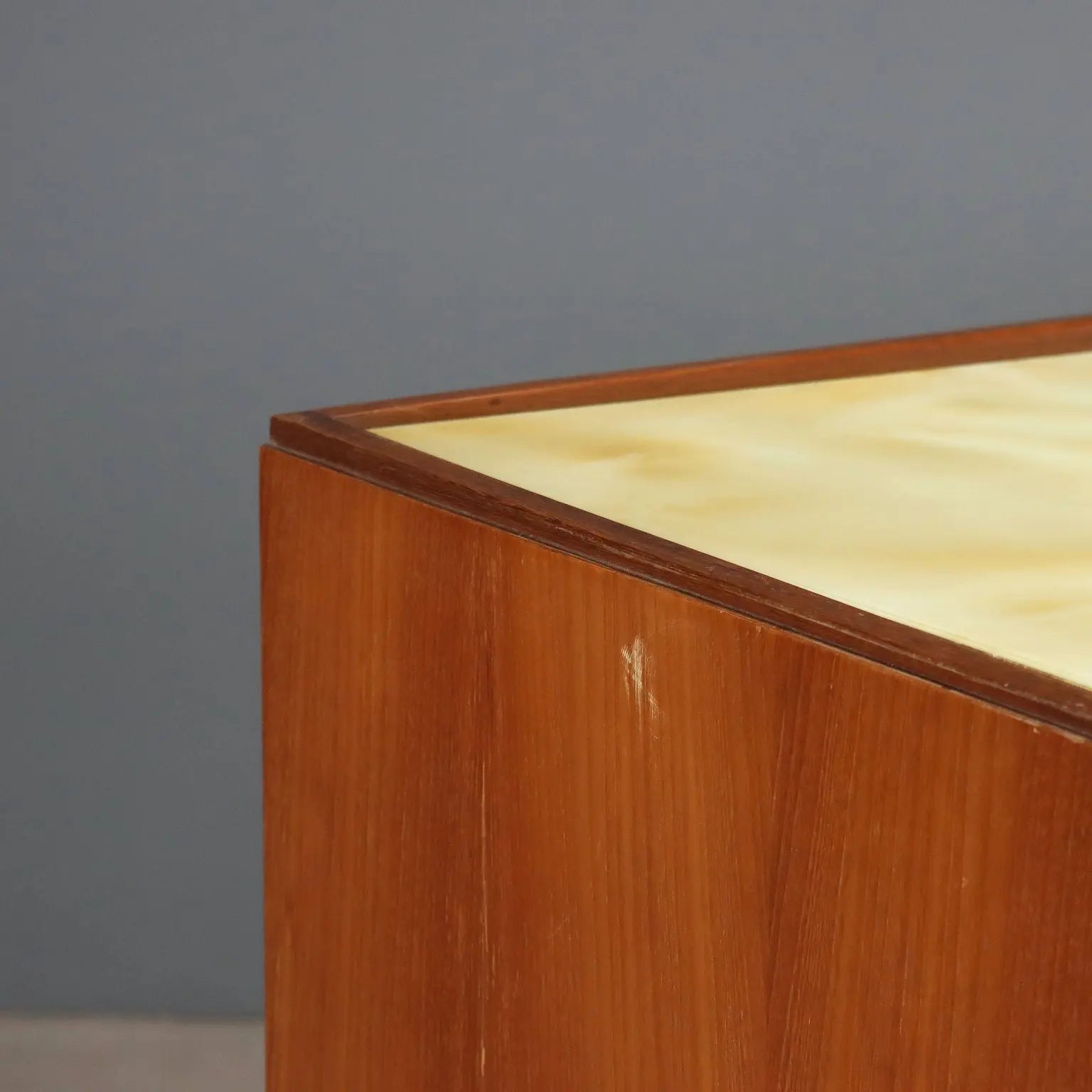 Vintage Chest of Drawers Mahogany Veneer Glass Design 1960s