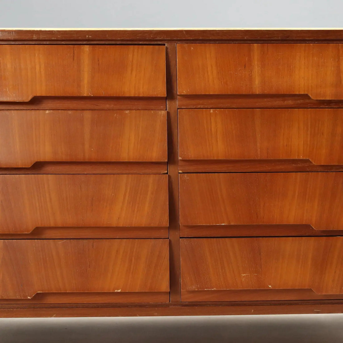 Vintage Chest of Drawers Mahogany Veneer Glass Design 1960s