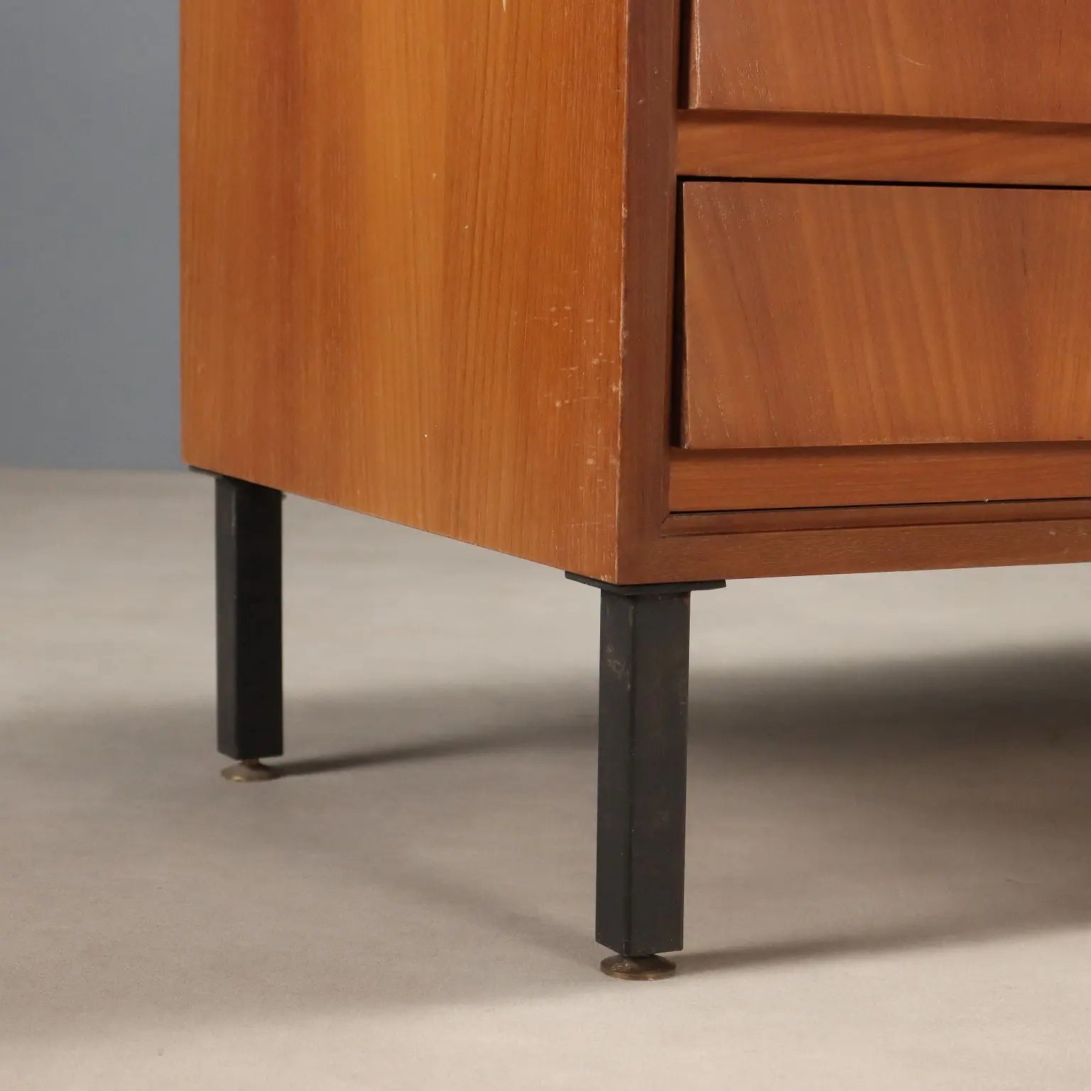 Vintage Chest of Drawers Mahogany Veneer Glass Design 1960s