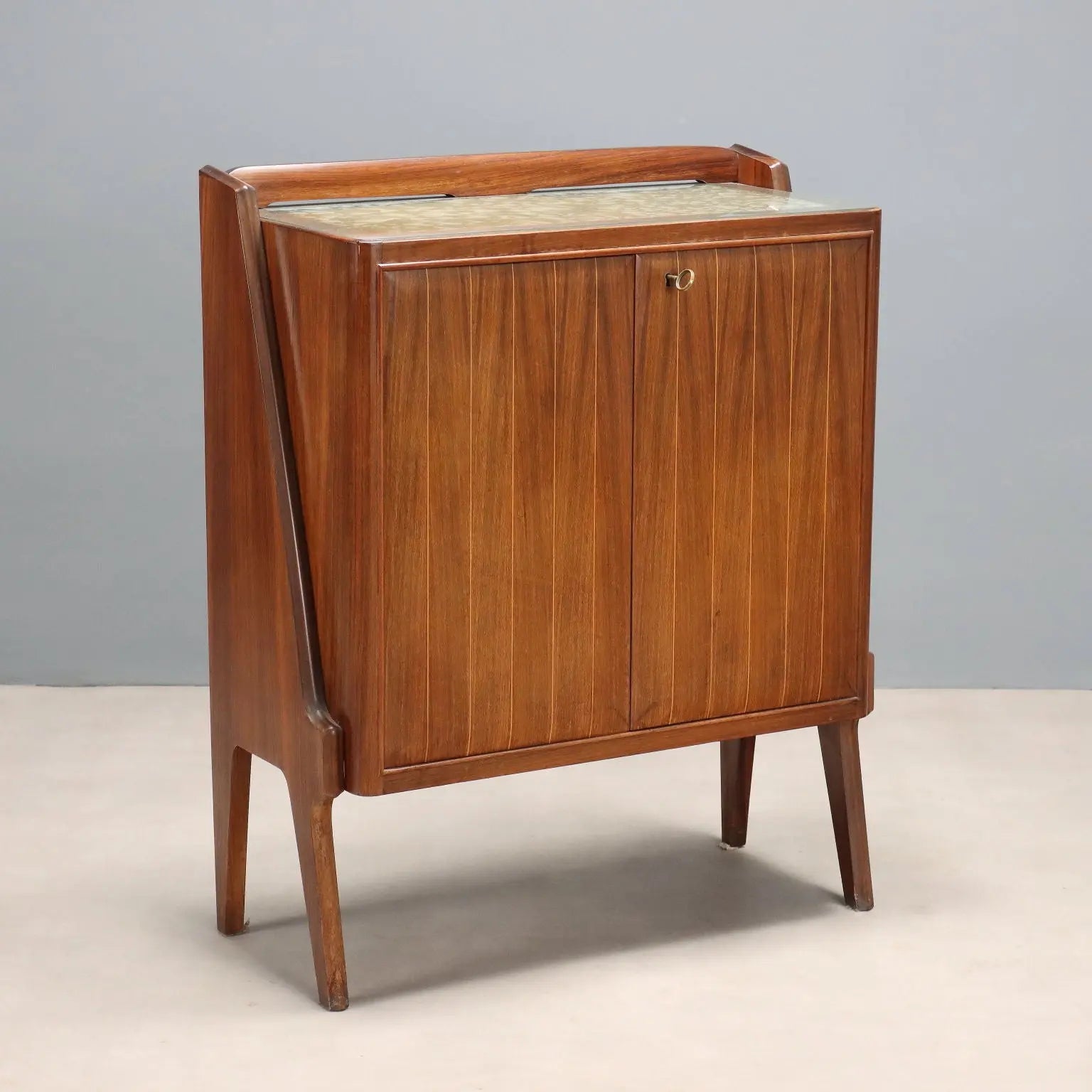 Vintage Cupboard Exotic Wood Veneer Design 1950s-1960s