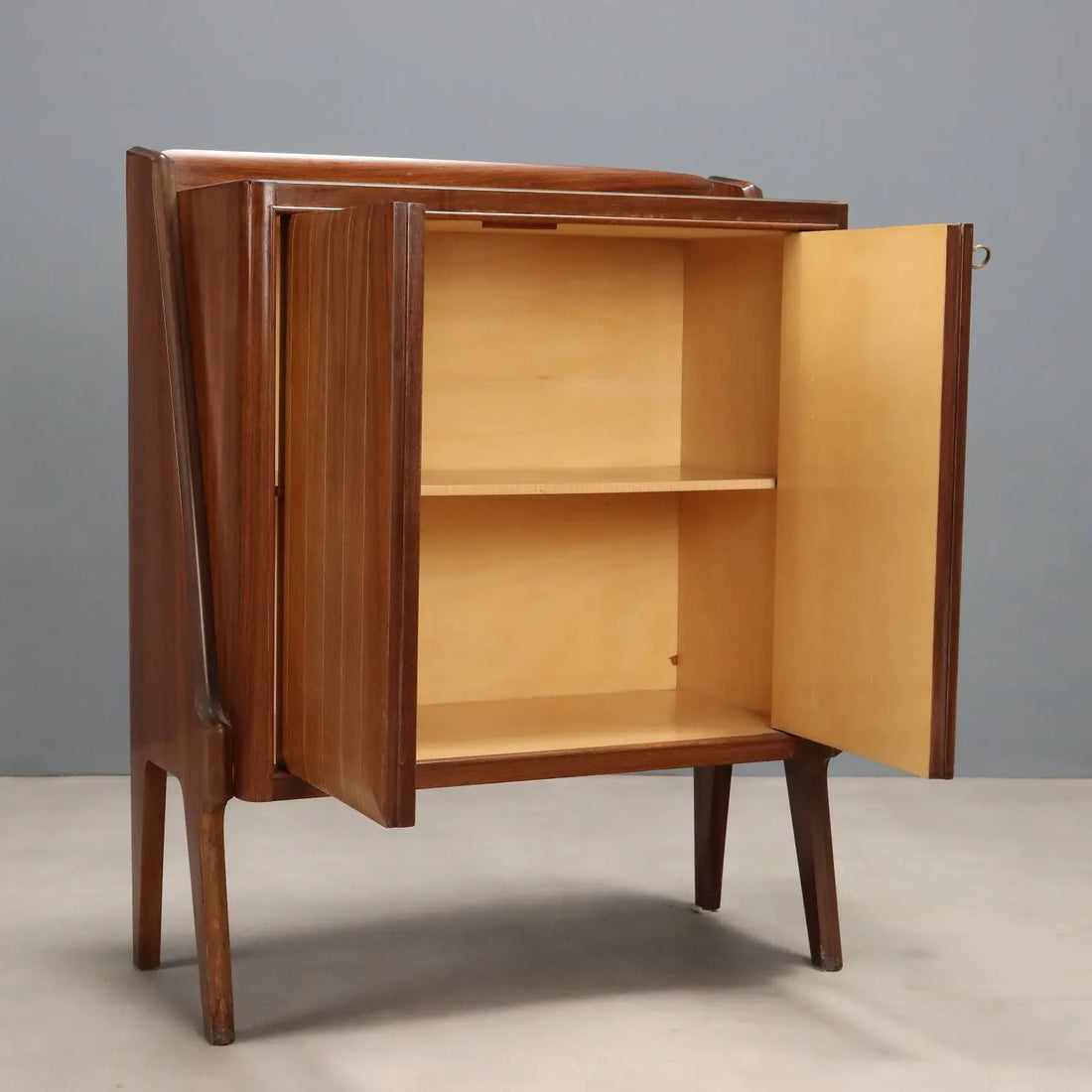 Vintage Cupboard Exotic Wood Veneer Design 1950s-1960s