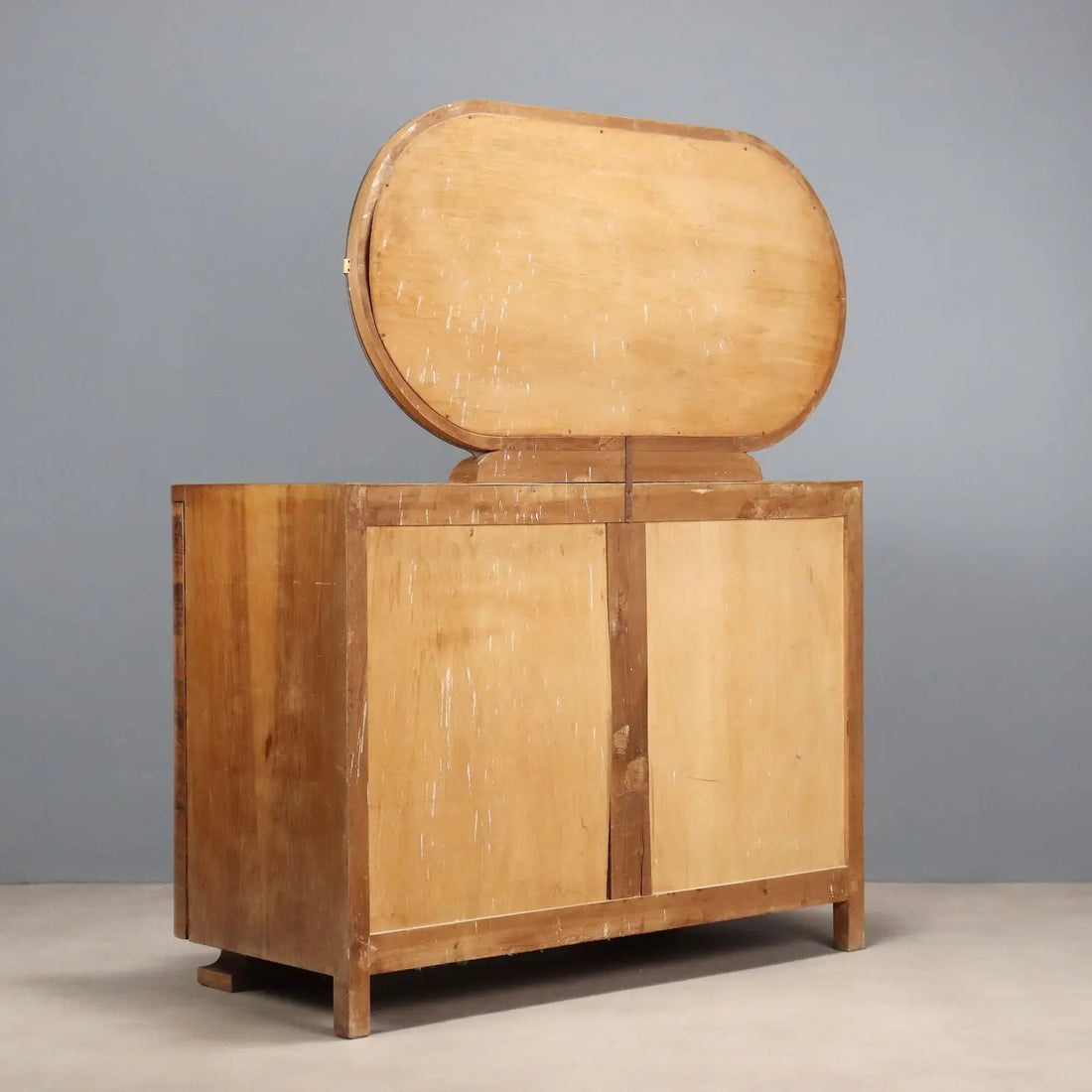 Vintage Chest of Drawers Art Deco Walnut Veneer Glass 1920s-1930s